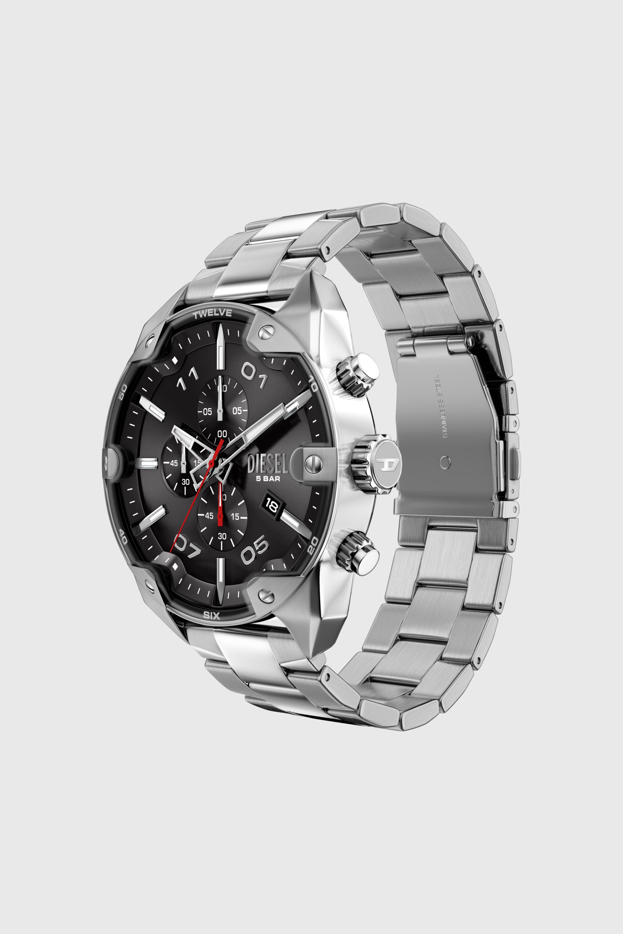 Diesel - DZ4709 WATCH, Man's Spiked Stainless Steel Watch in Silver - 2