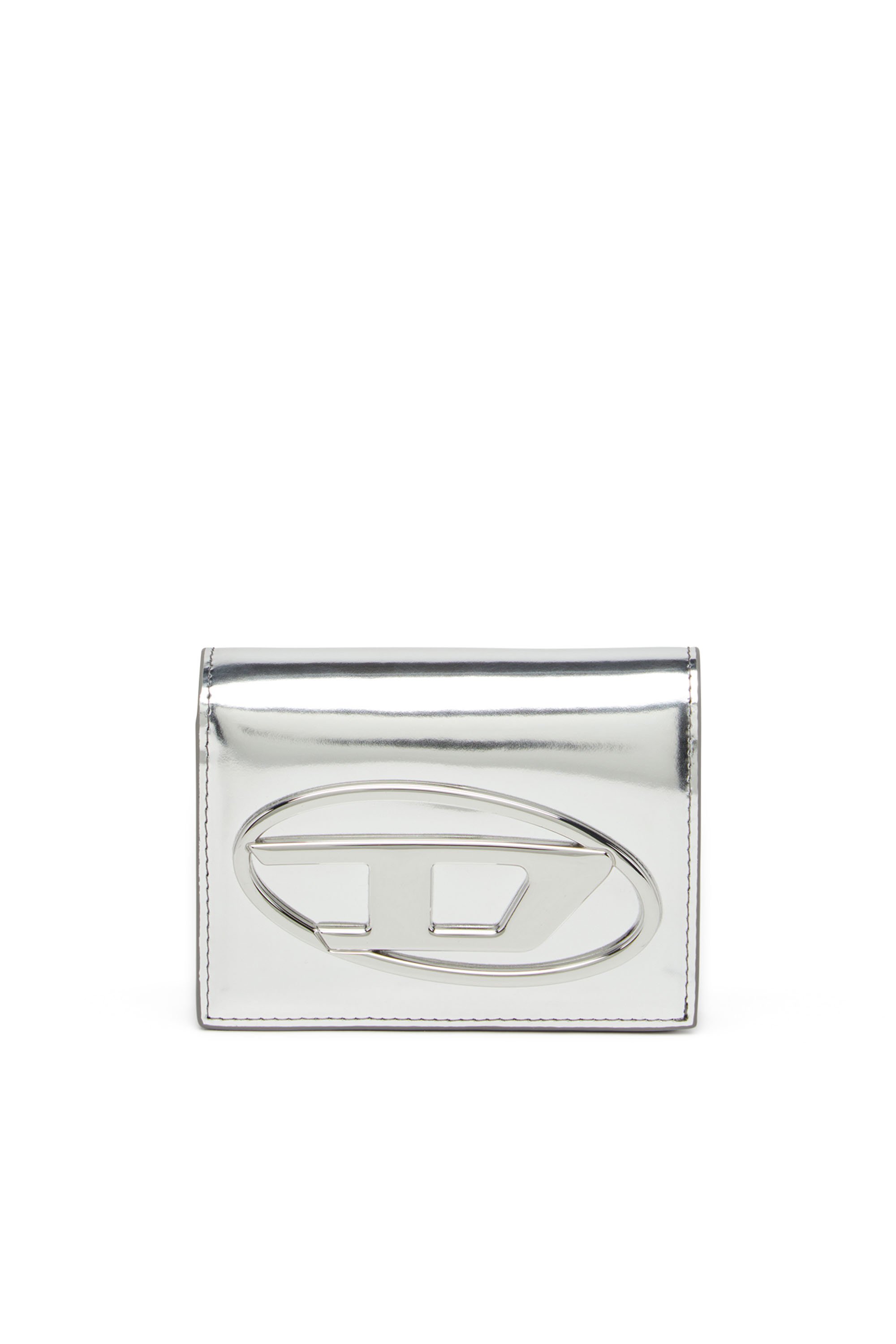 Diesel - 1DR BI FOLD III, Woman's Bi-fold wallet in mirror leather in Silver - 2