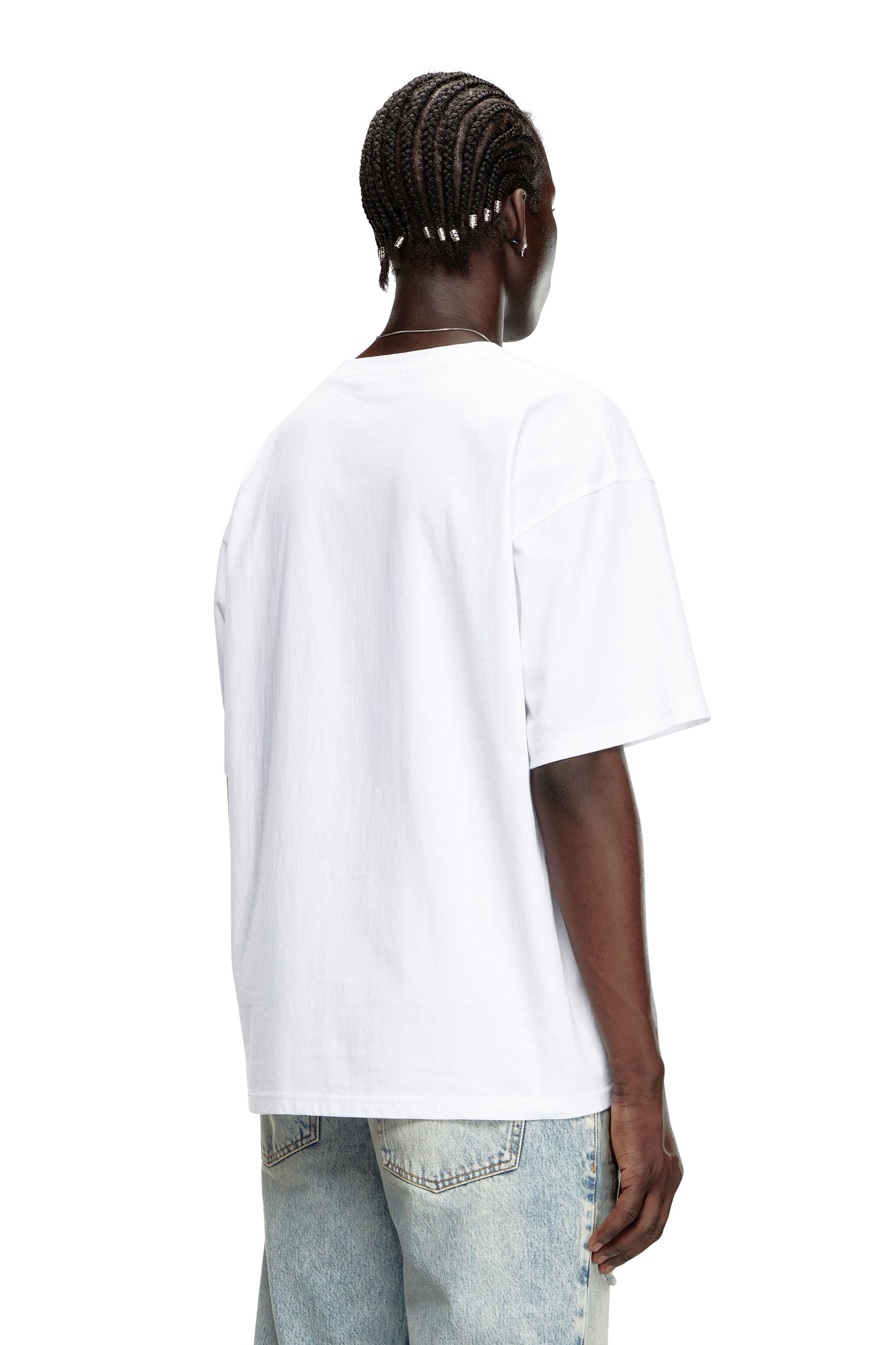 Diesel - T-BOXT-LAB, Man's T-shirt with jacquard logo patch in White - 4