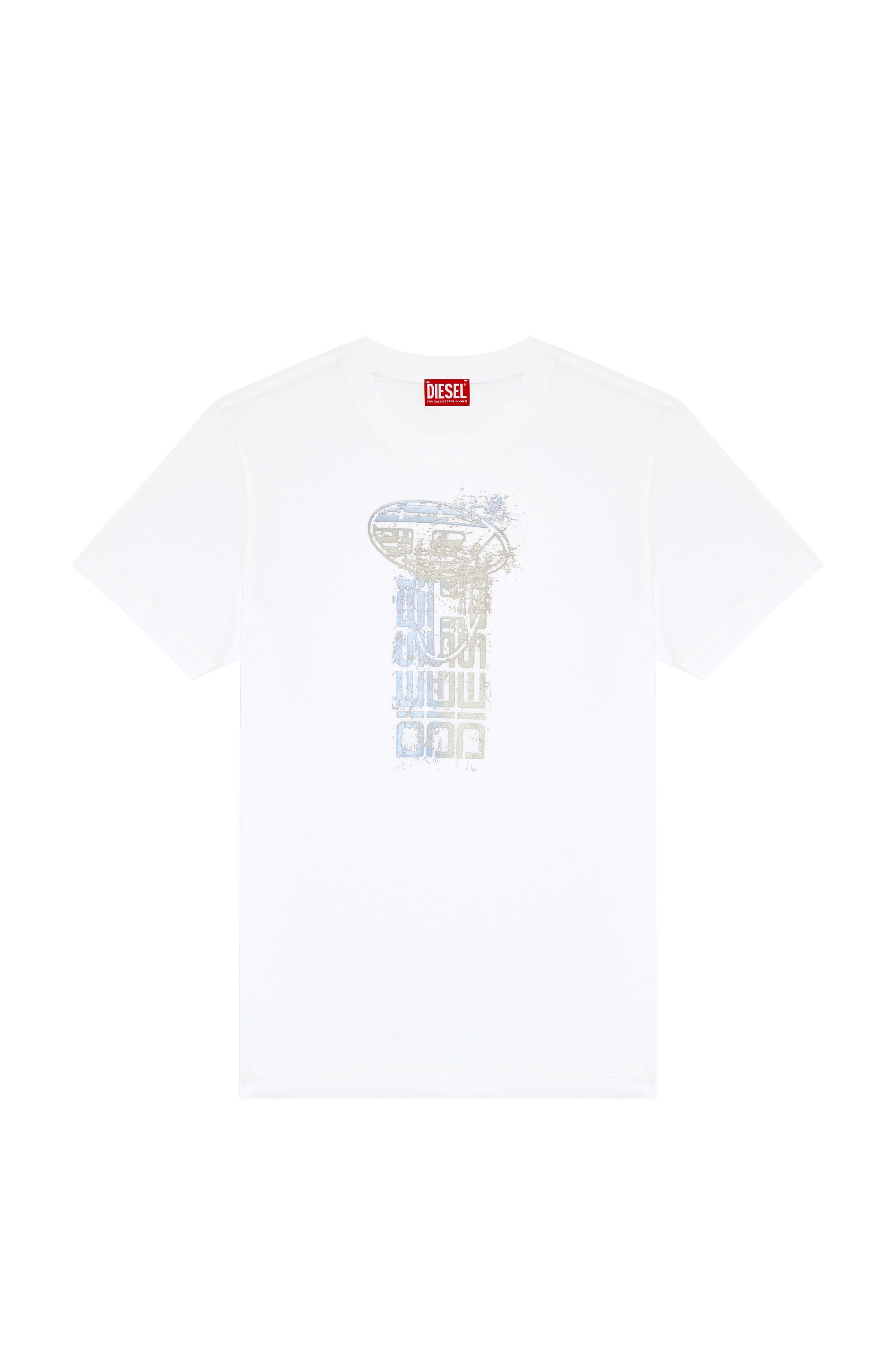 Diesel - T-DIEGOR-K68, Man T-shirt with metallic logos in White - Image 3