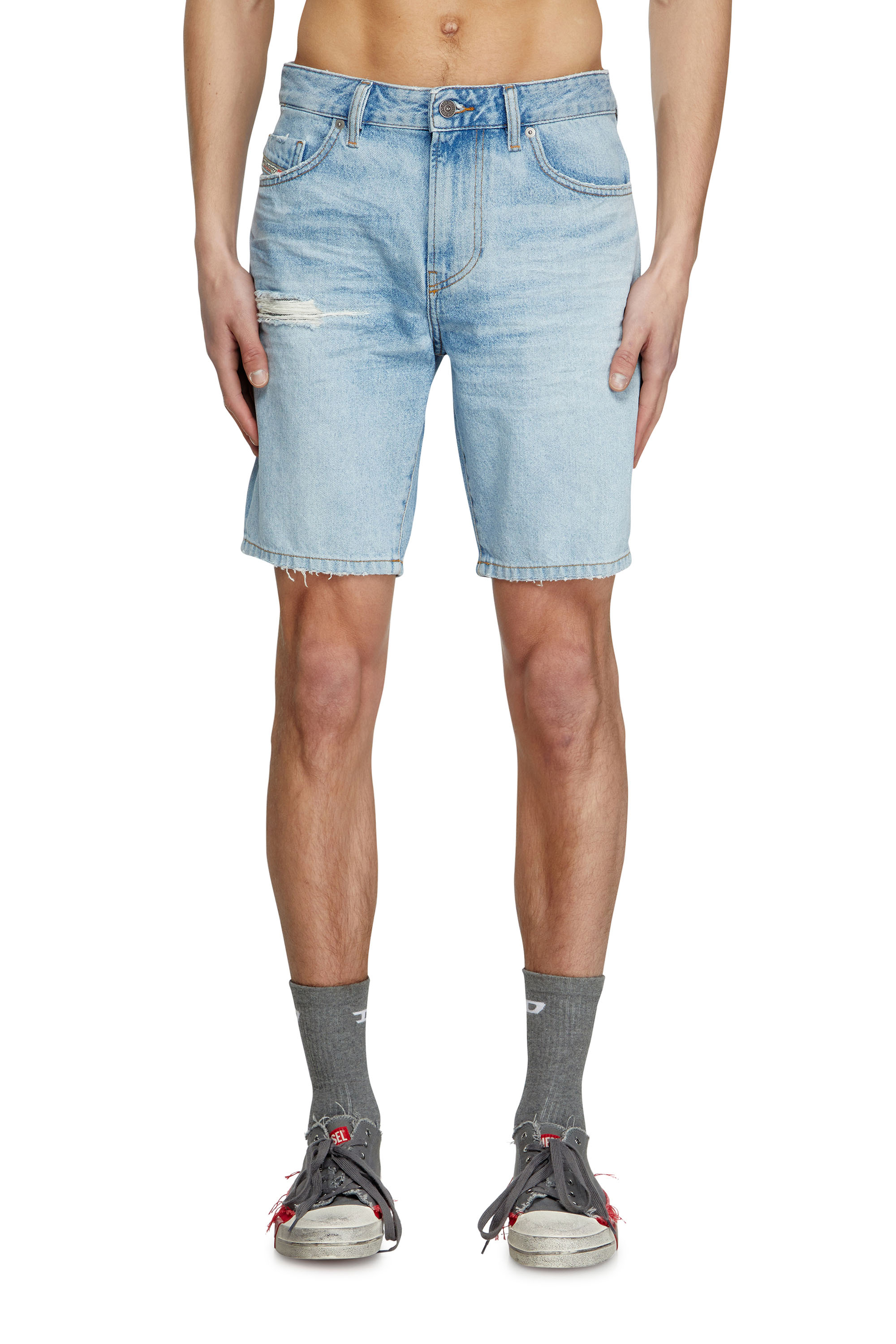 Diesel - D-FIN, Man's Slim denim shorts in Light Blue - 1