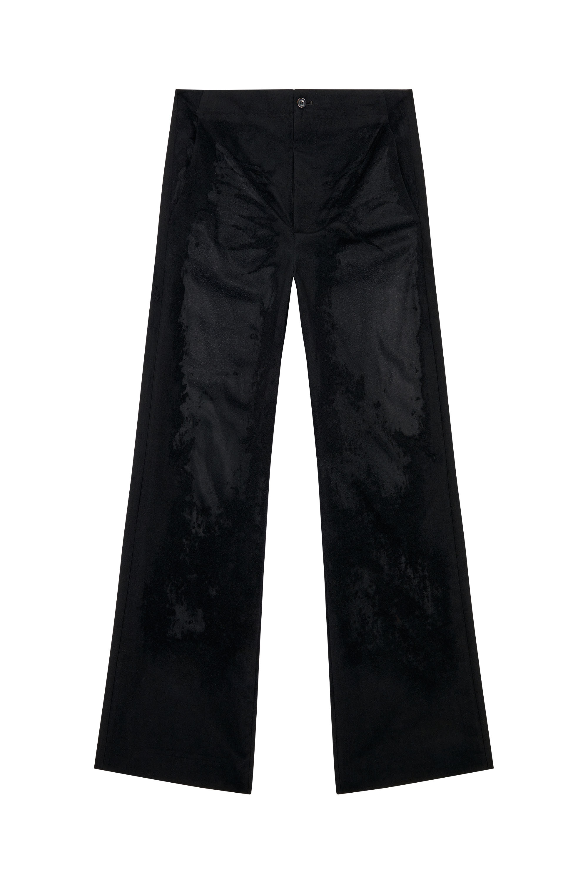 Diesel - P-STANLY-A, Man Pants in burn-out cool wool in Black - Image 3