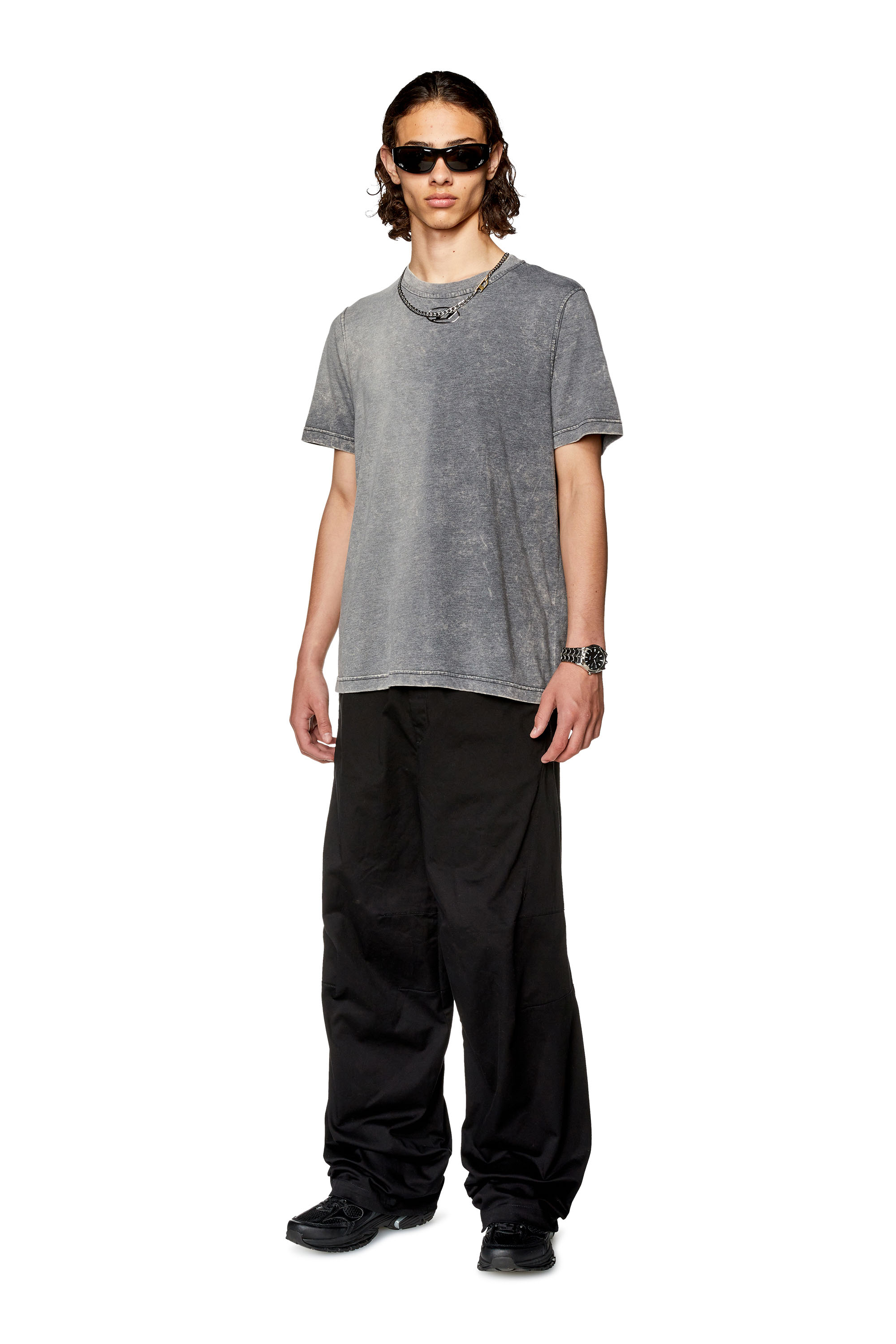 Diesel - P-JADD, Man Gabardine pants with elasticated waist in Black - Image 2