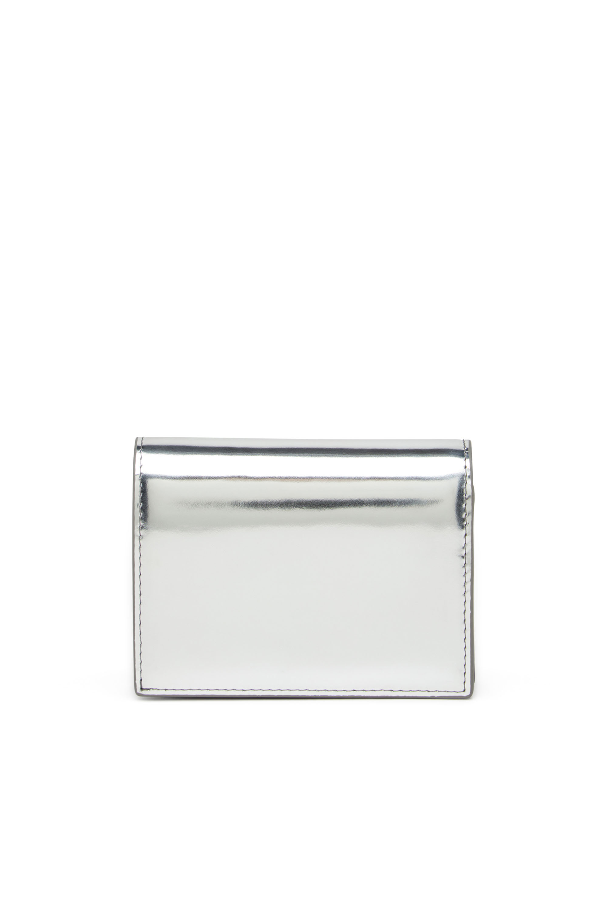 Diesel - 1DR BI FOLD III, Woman's Bi-fold wallet in mirror leather in Silver - 3