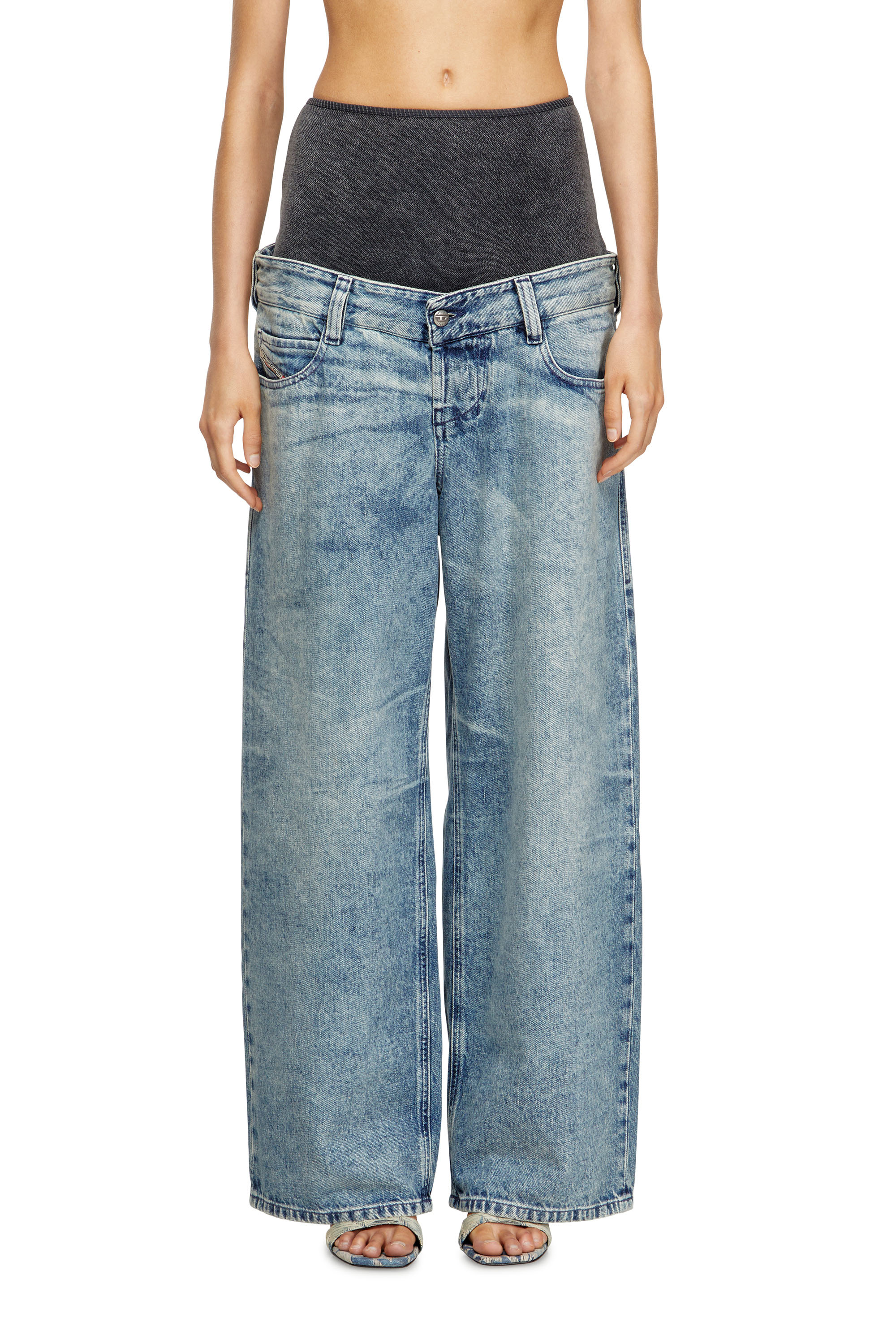 Diesel - Woman's Relaxed Jeans D-Eni 09N97, Medium blue - 1