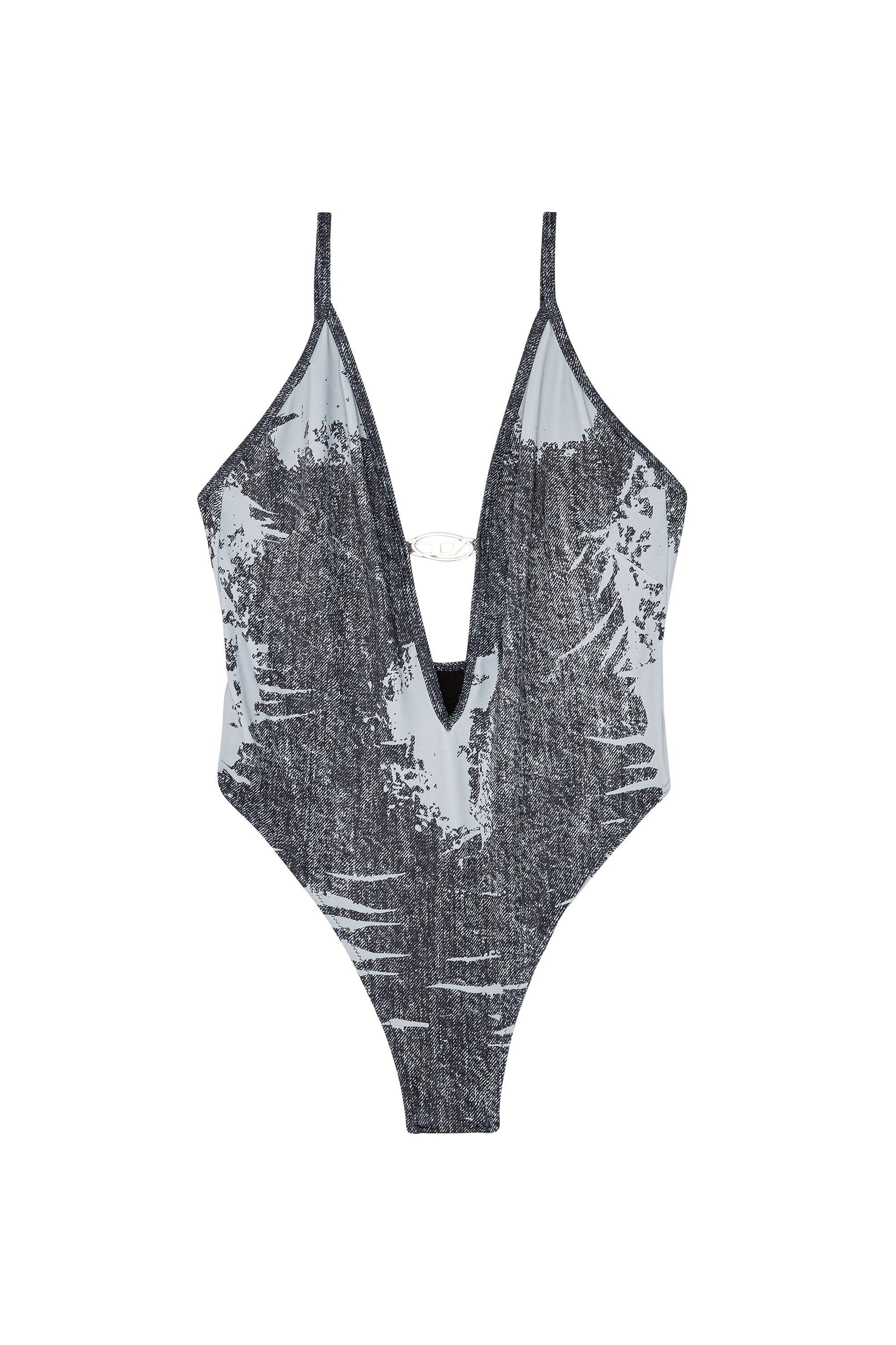 Diesel - BFSW-DENIM-BODY, Woman Swimsuit with denim print in Black - Image 4