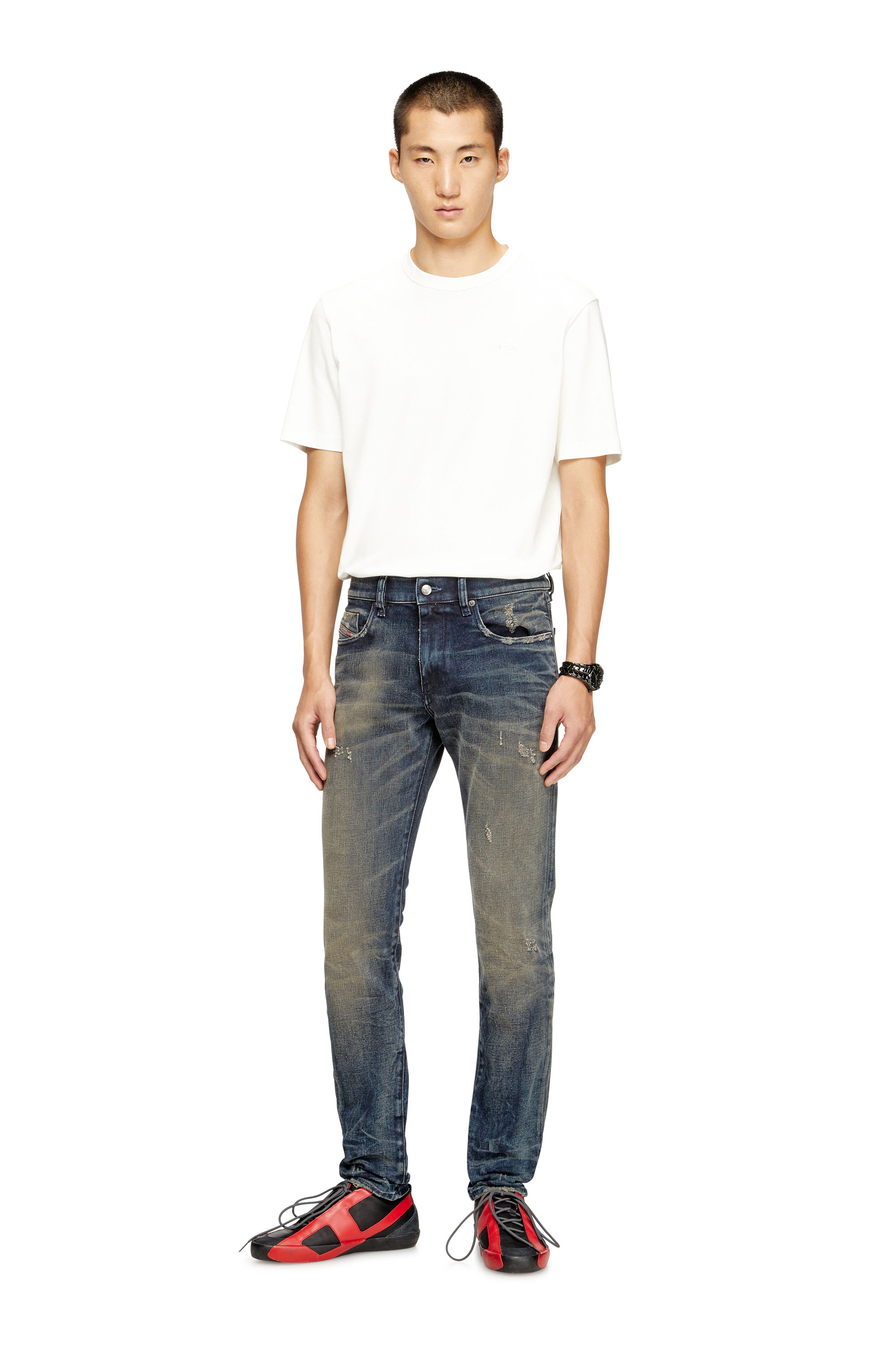 Slim Jeans 2019 D-Strukt 09M46, Dark Blue Diesel - Man's Slim Jeans 2019 D-Strukt 09M46, Dark Blue - 1