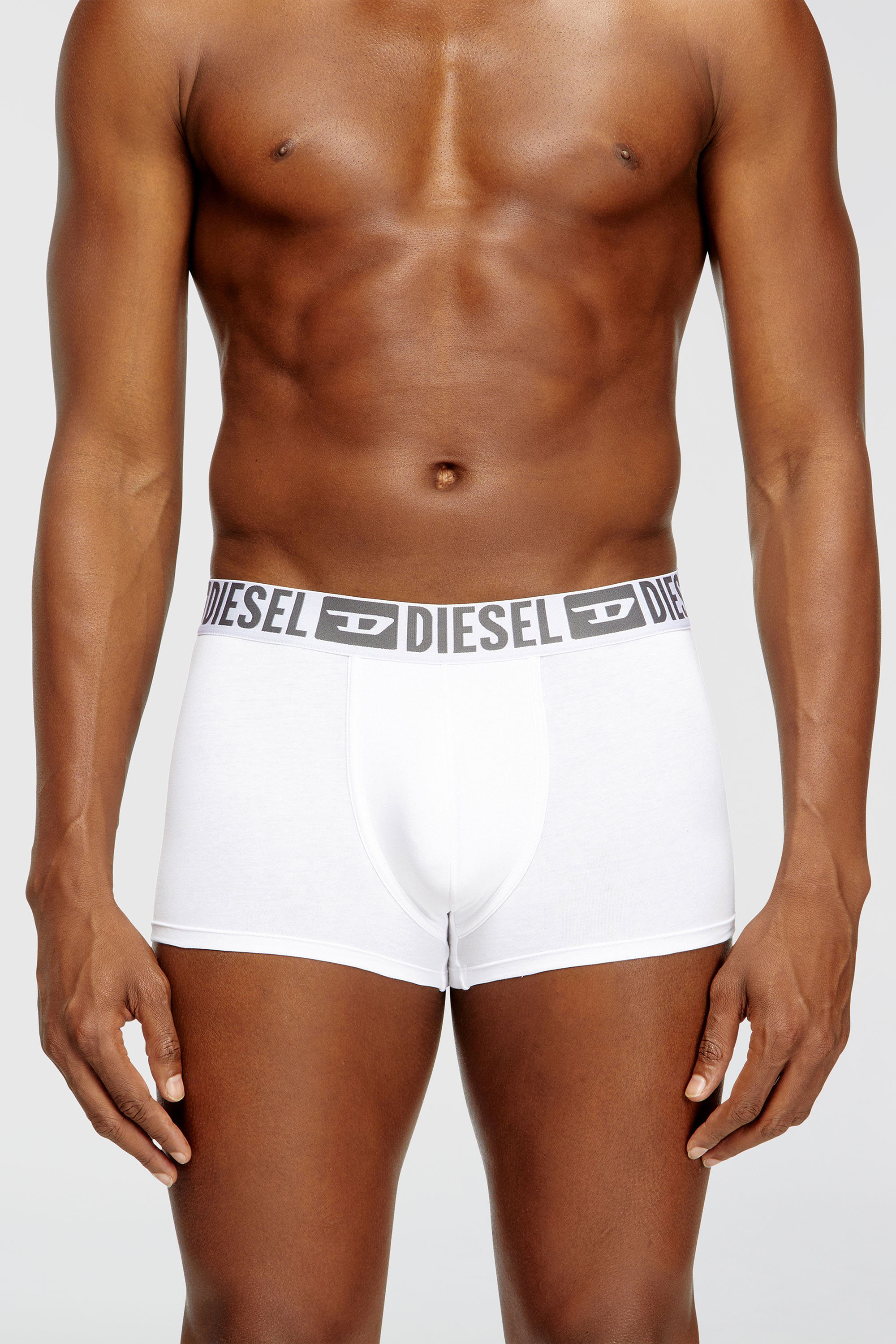Diesel - MIKE-D-CORE-3PACK, Man's Three-pack of stretch cotton boxer briefs with tonal waistband in White/Black - 3