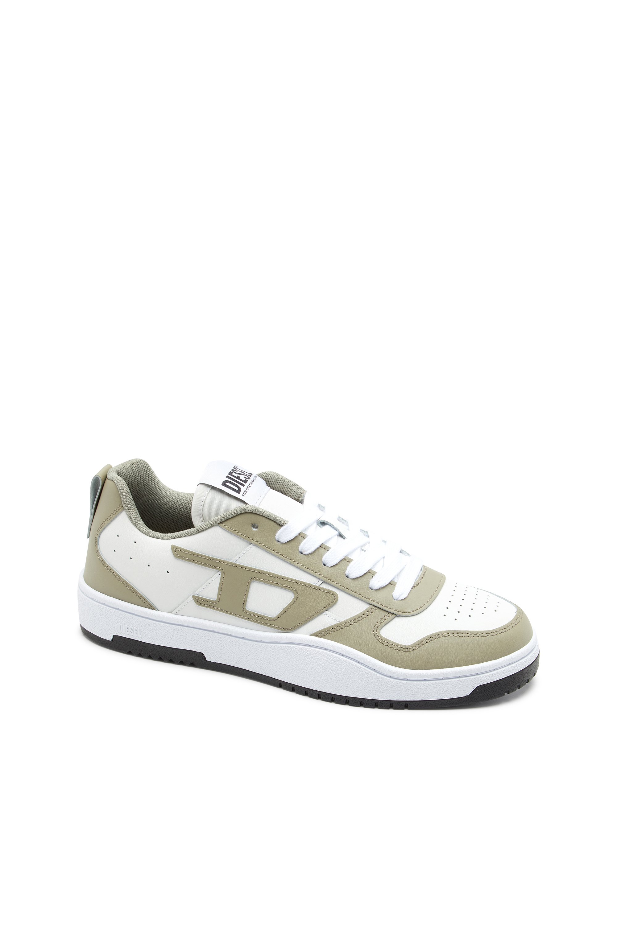 Diesel - S-UKIYO V2 LOW, Man's S-Ukiyo Low-Low-top sneakers in leather and nylon in White/Green - 6