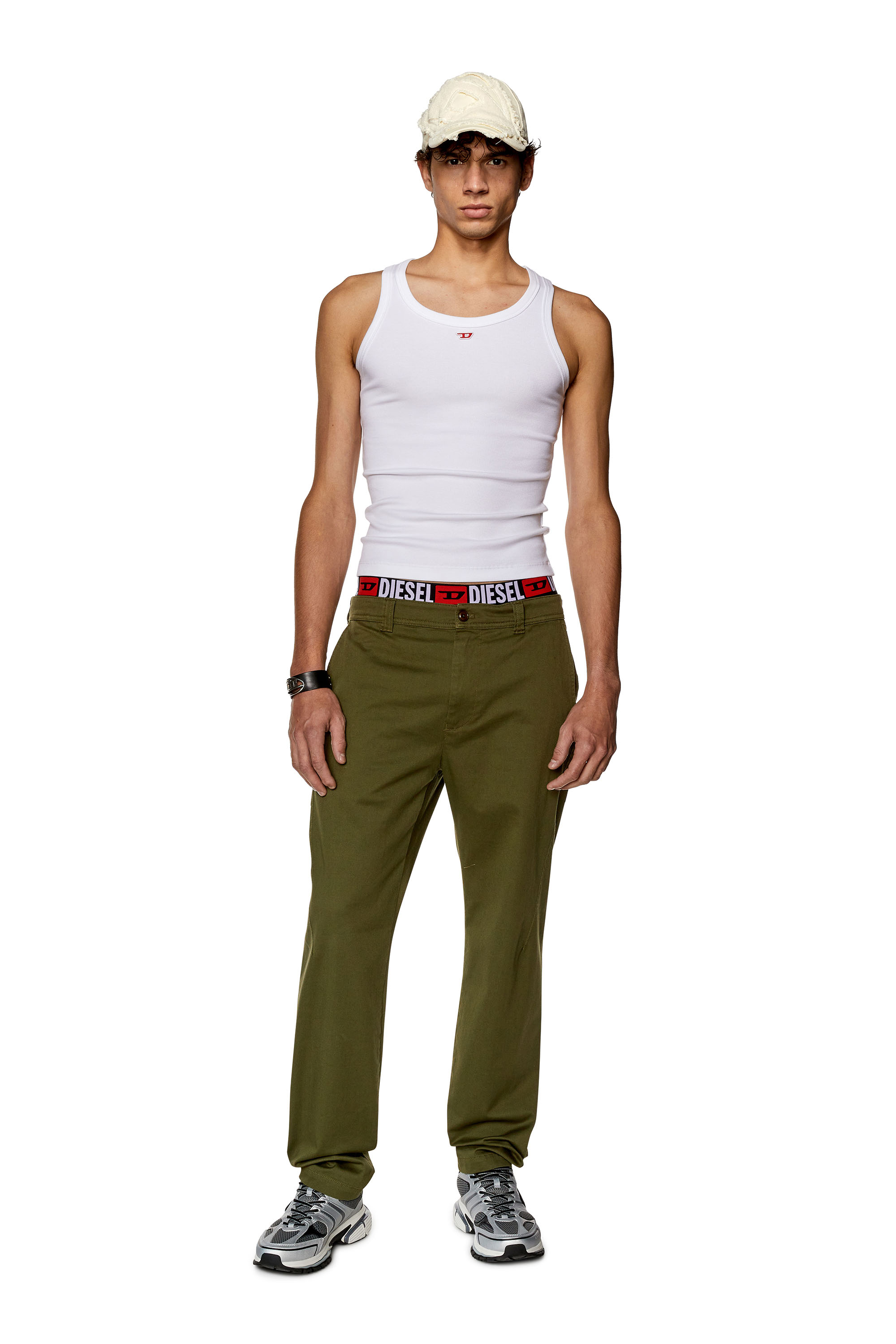 Diesel - P-DEAN, Man Chino pants in cotton gabardine in Green - Image 2