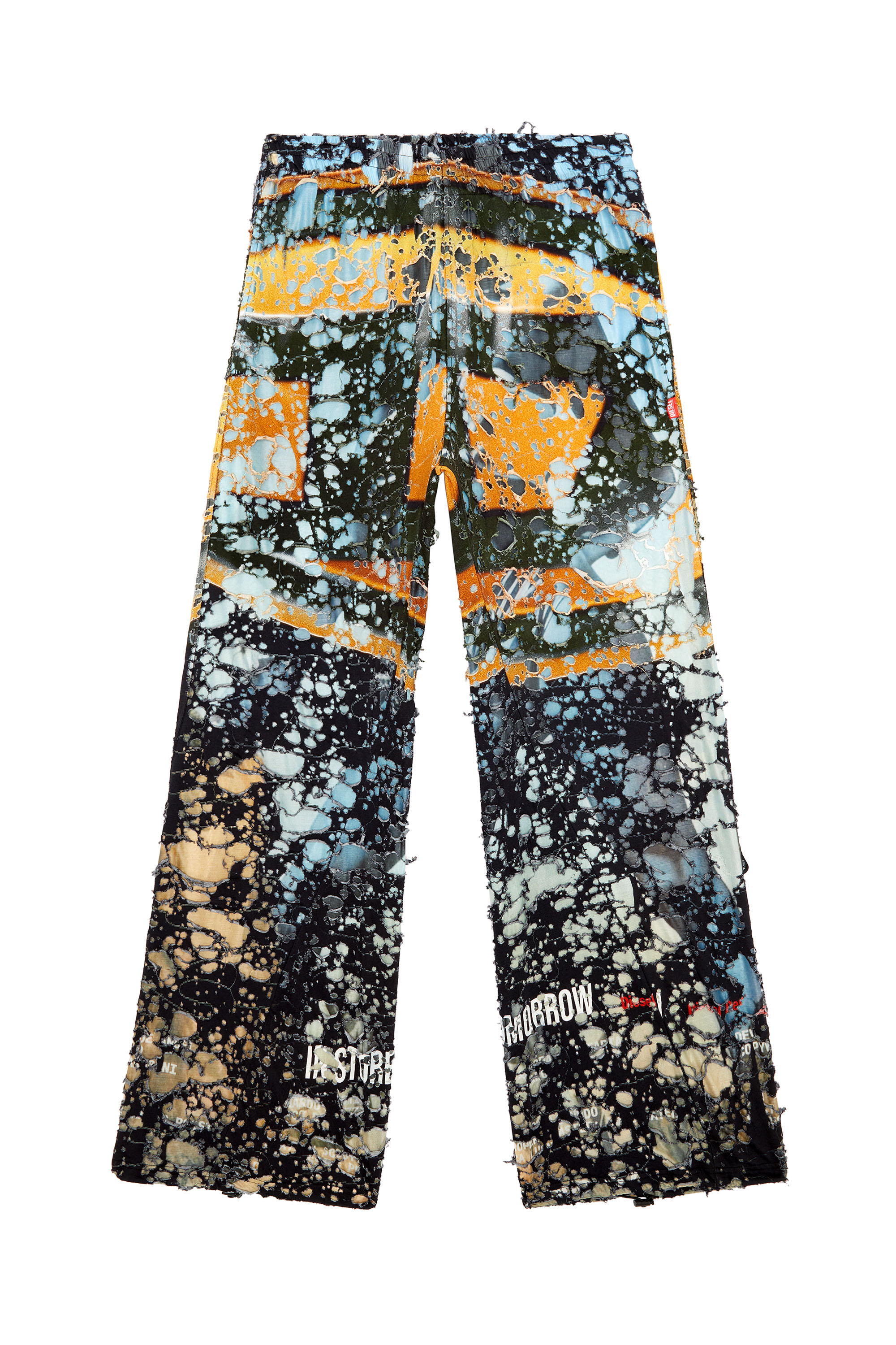 Diesel - P-LEOPES-PEEL, Man Destroyed pants with cinema prints in Multicolor - Image 3