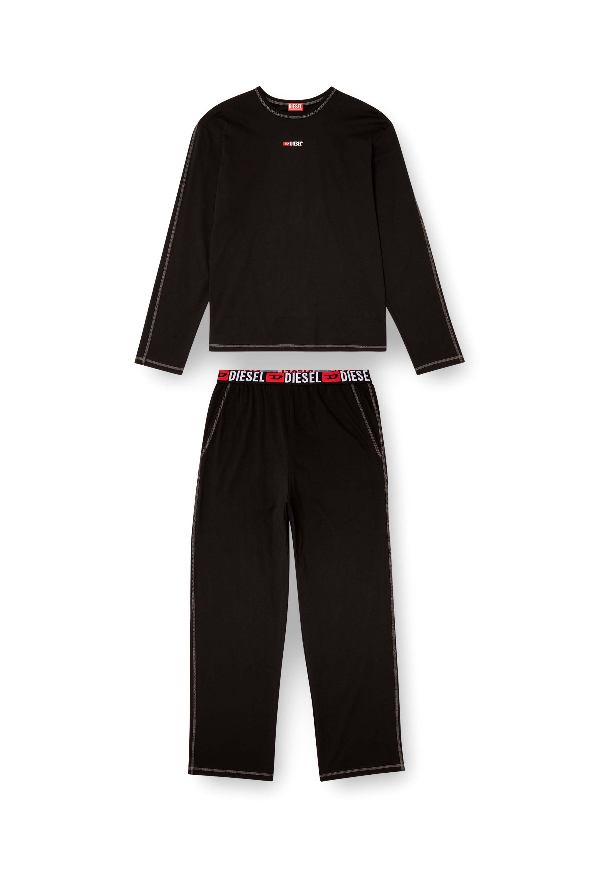 Diesel - SET-NOLAN-D-CORE, Man's Pyjamas in cotton jersey in Black - 4