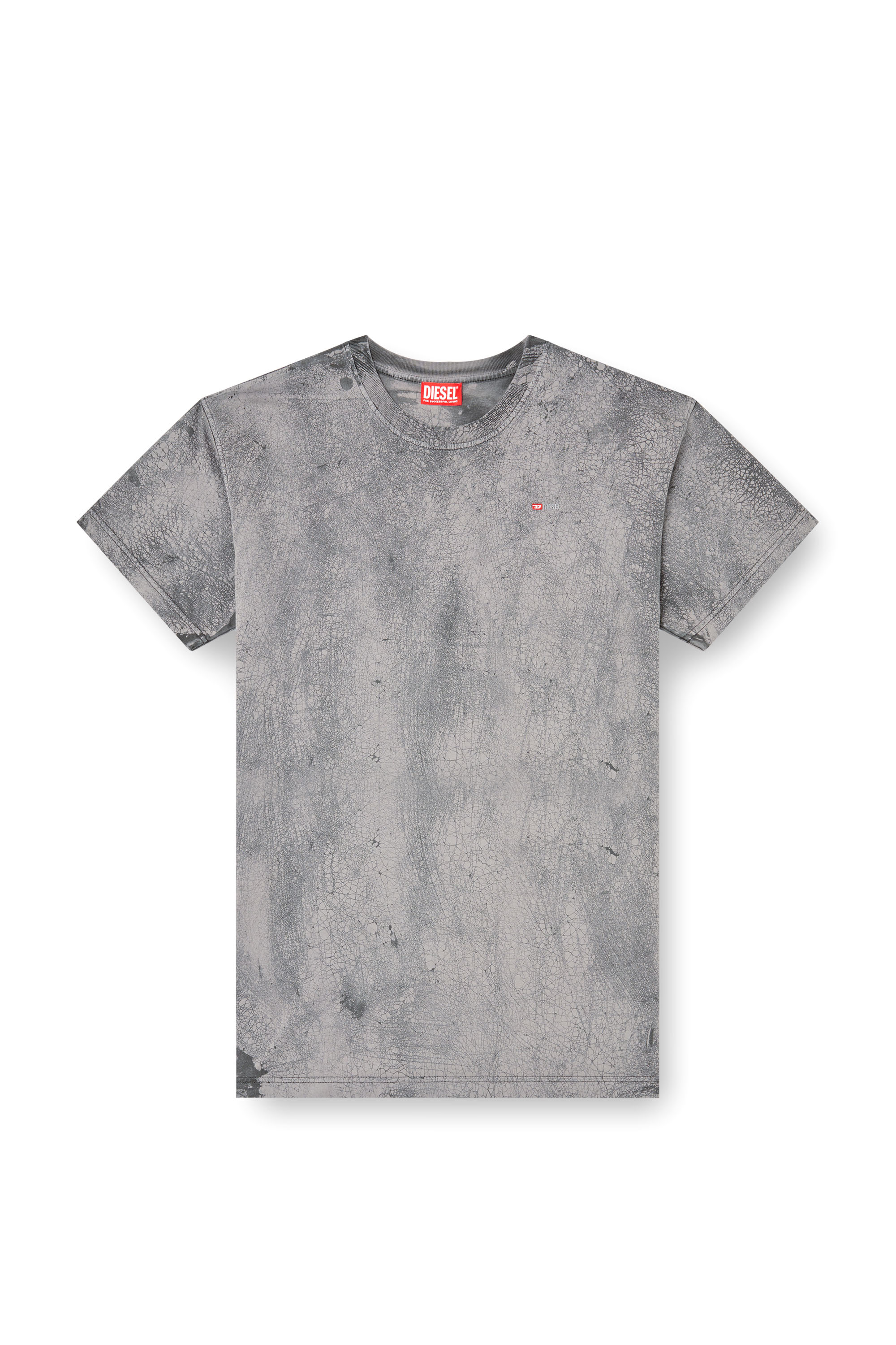 Diesel - T-NORM-T8, Man's T-shirt in waxed jersey in Grey - 2