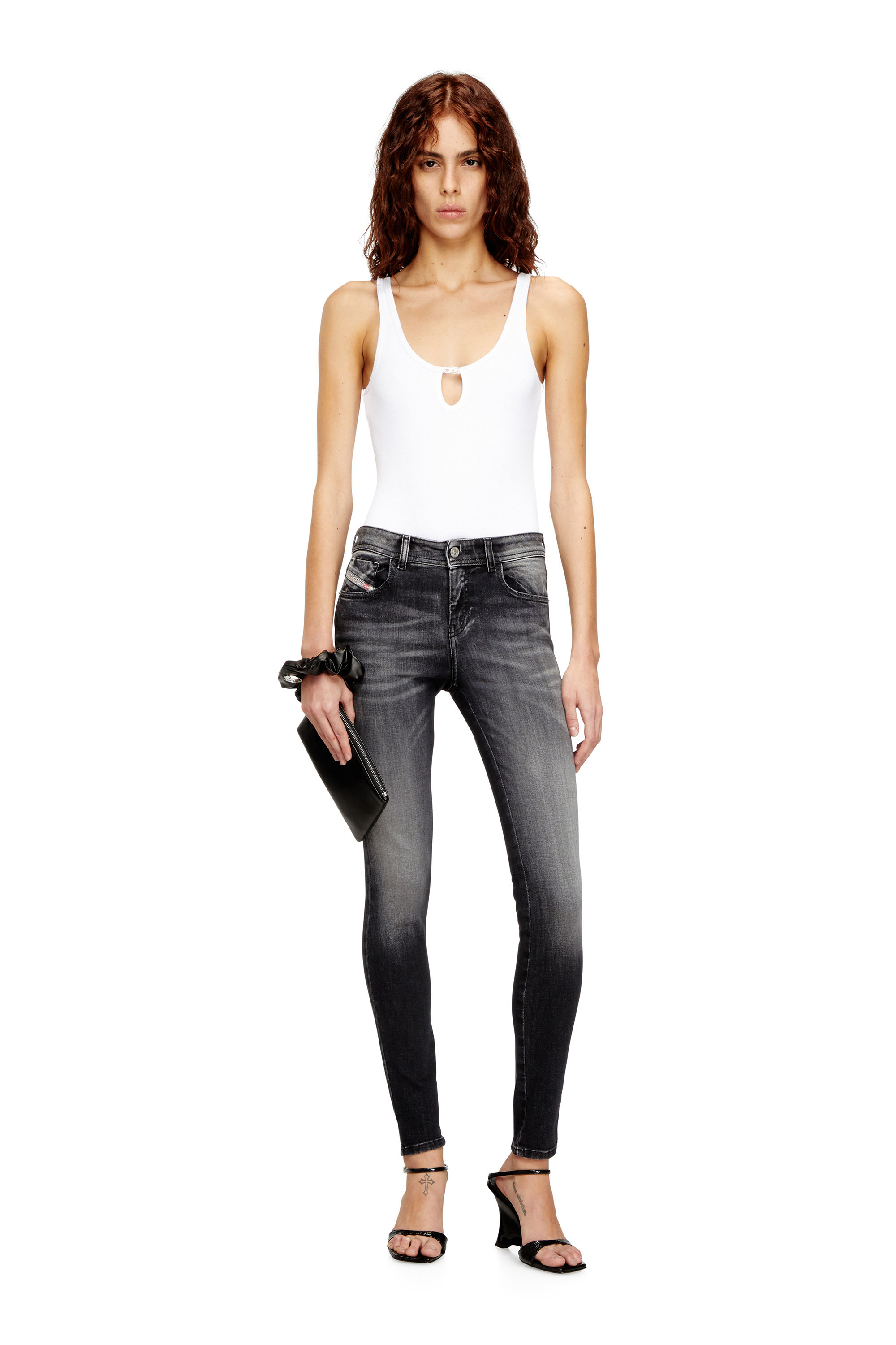 Diesel - Woman's Skinny Jeans 2017 Slandy 09K97, Black/Dark grey - 1