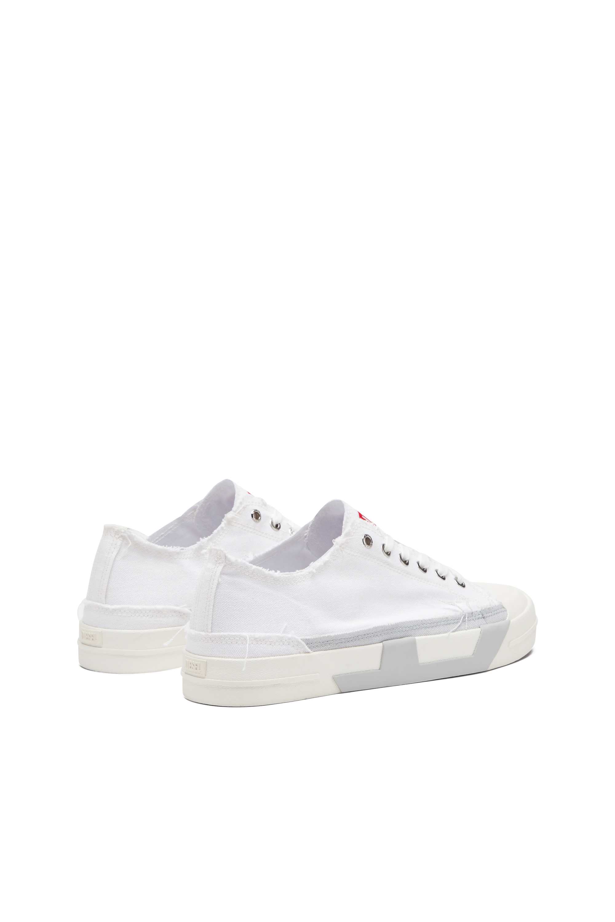 S-D-VERSE LOW W, White/Grey Diesel - S-D-VERSE LOW W, Woman's S-D-Verse-Sneakers in frayed canvas in White/Grey - 3