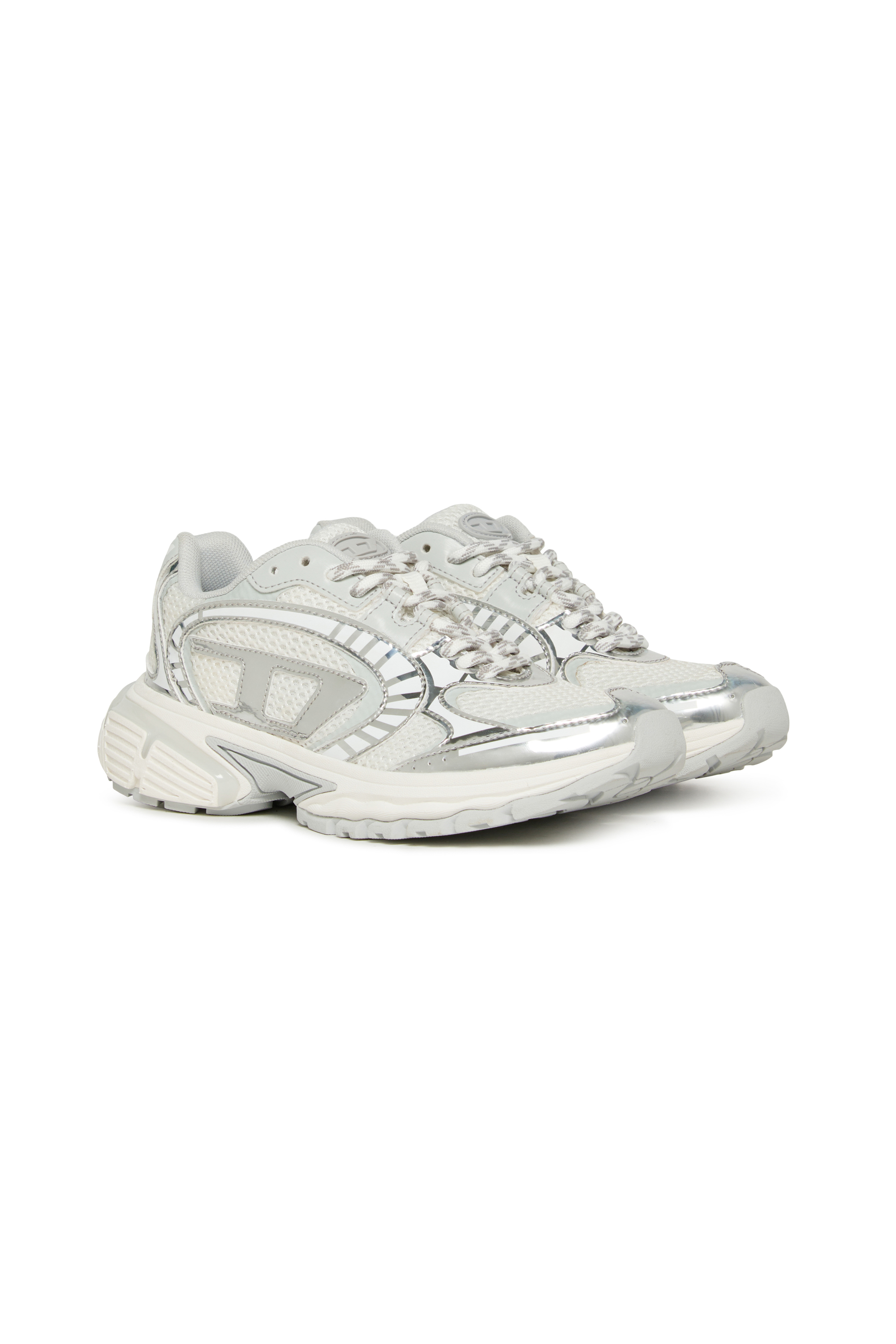 Diesel - S-PRO-V-DENSE LOW, Unisex's S-Pro-V-Dense nylon sneakers with Oval D logo in White/Silver - 3