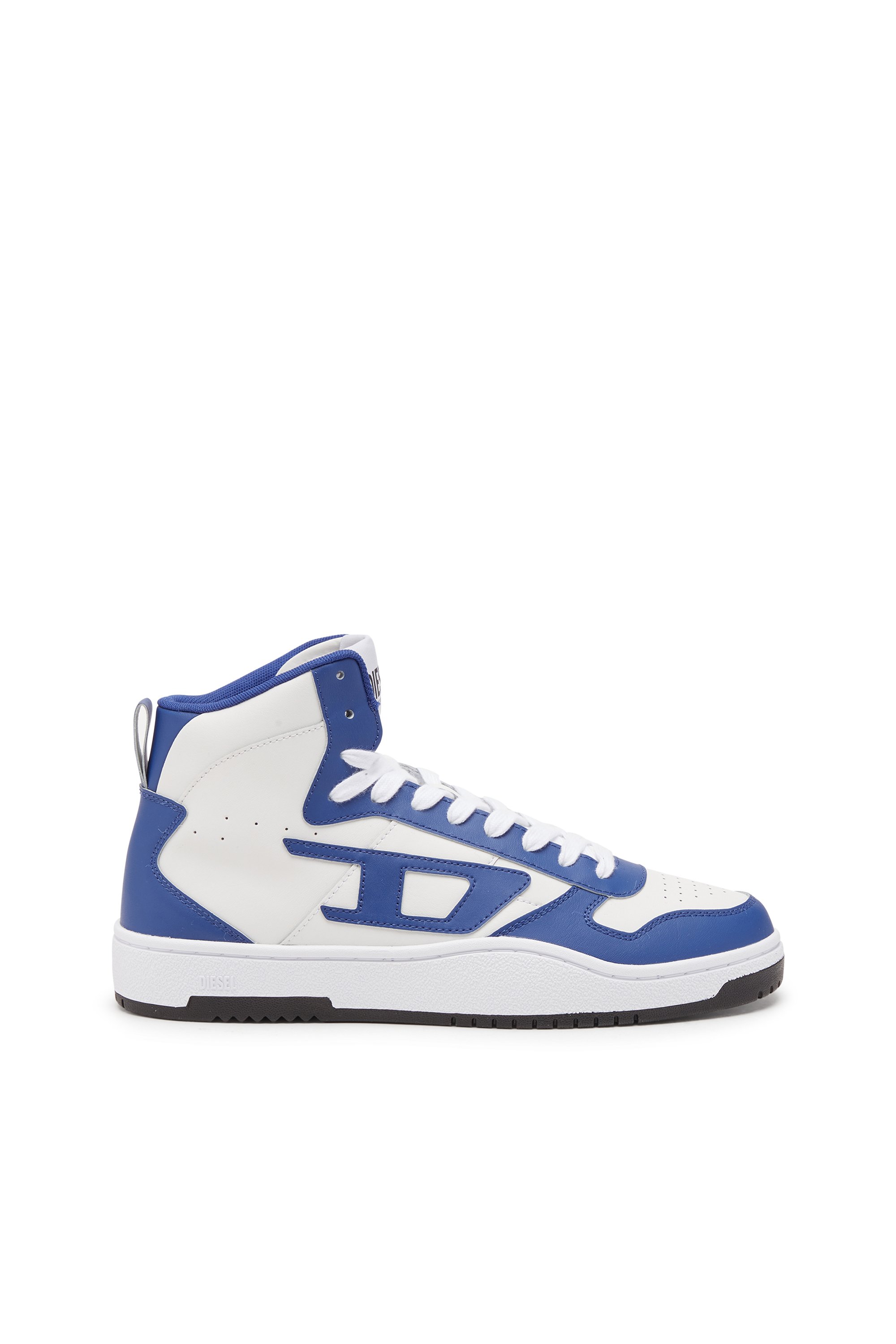 Diesel - S-UKIYO V2 MID, Man's S-Ukiyo-High-top sneakers in leather in White/Blue - 1