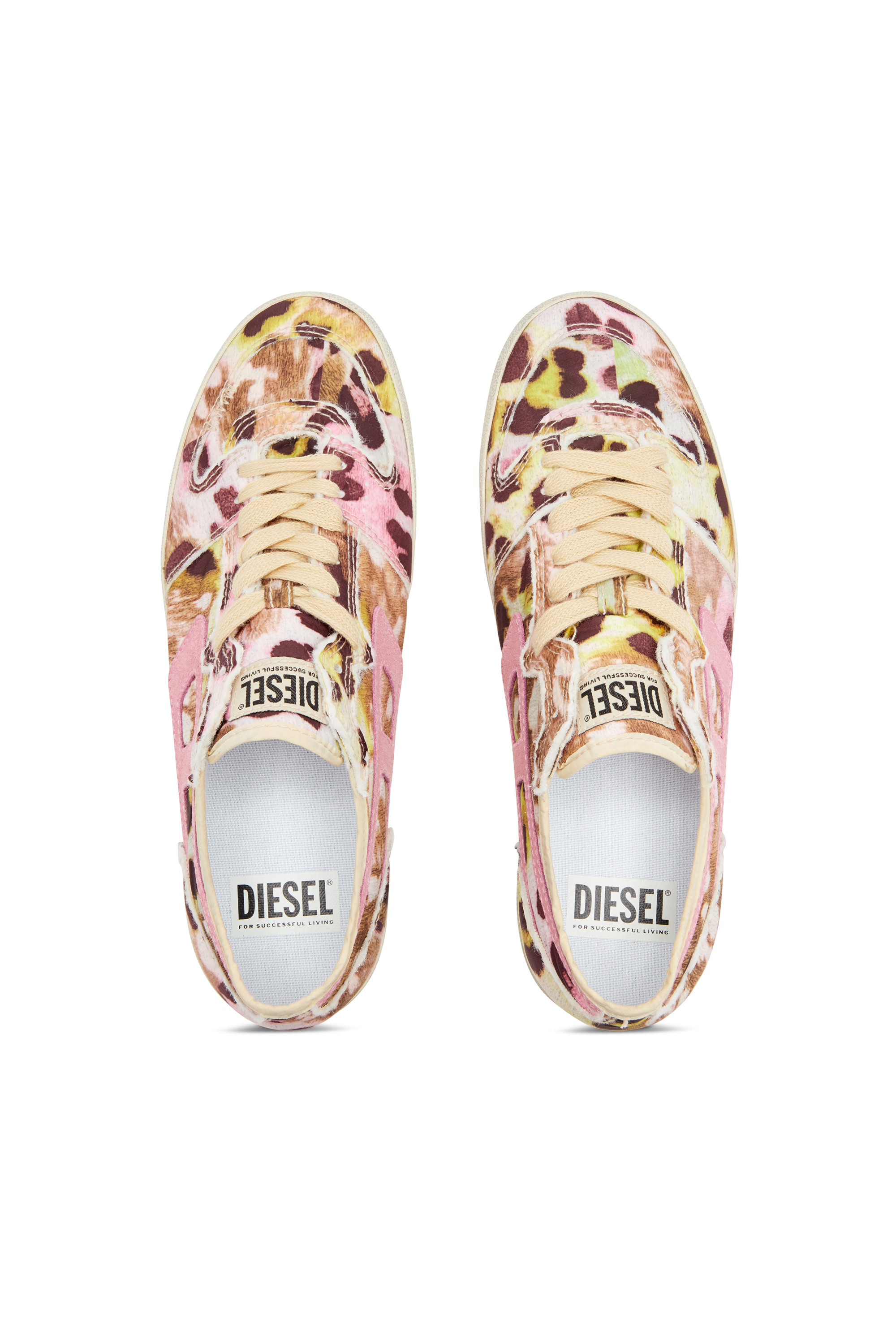 Diesel - S-LEROJI D-1 LOW W, Woman's Distressed sneakers in printed nylon in Multicolor - 5