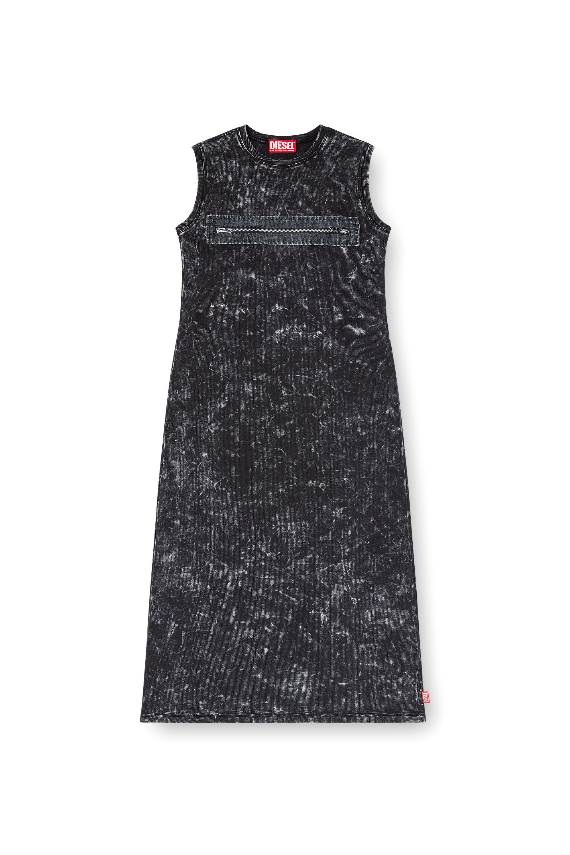 Diesel - D-PRA, Woman's Sleeveless dress with zip detail in Black - 1