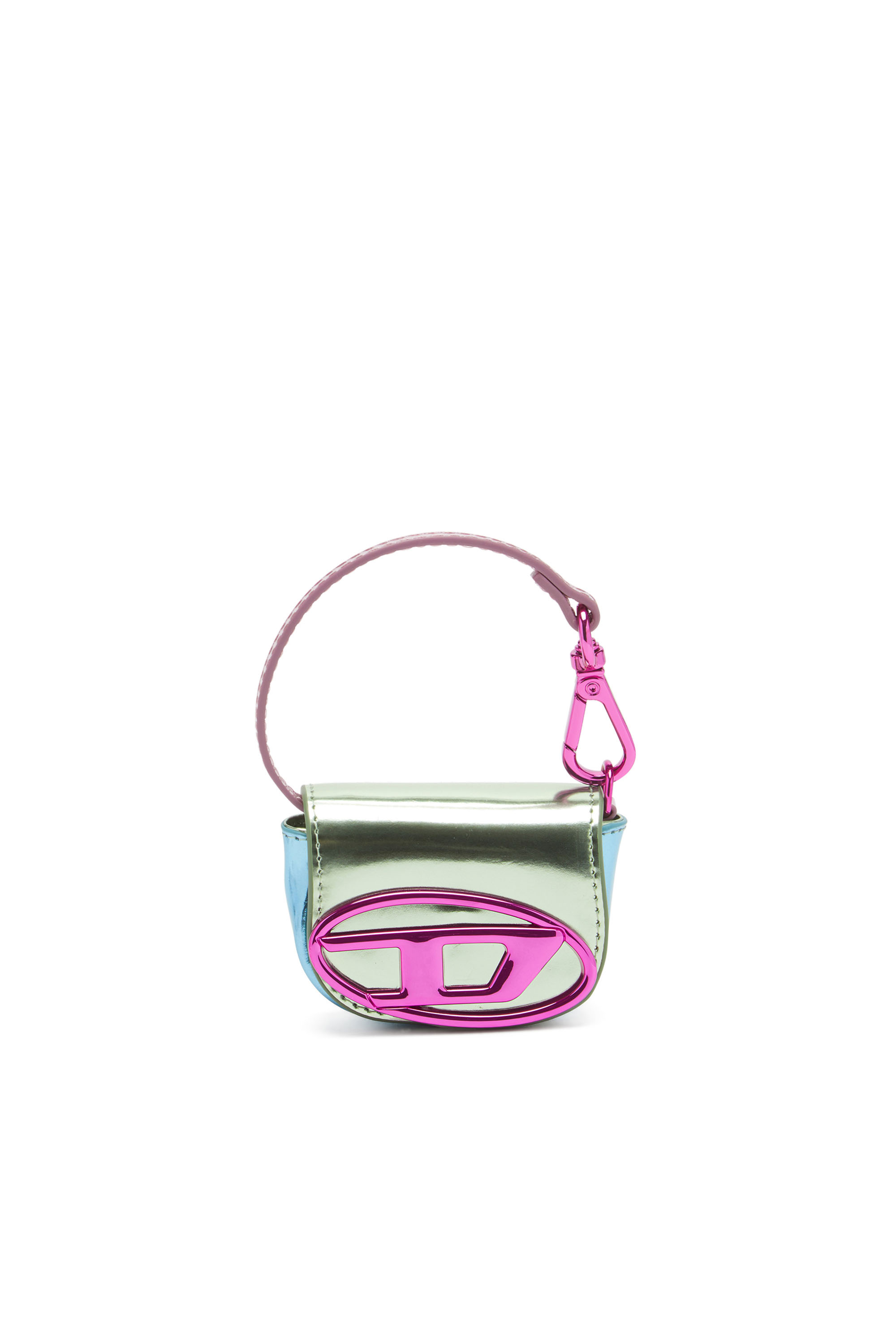 Diesel - 1DR XXS, Woman Iconic bag charm in mirror leather in Green - Image 1