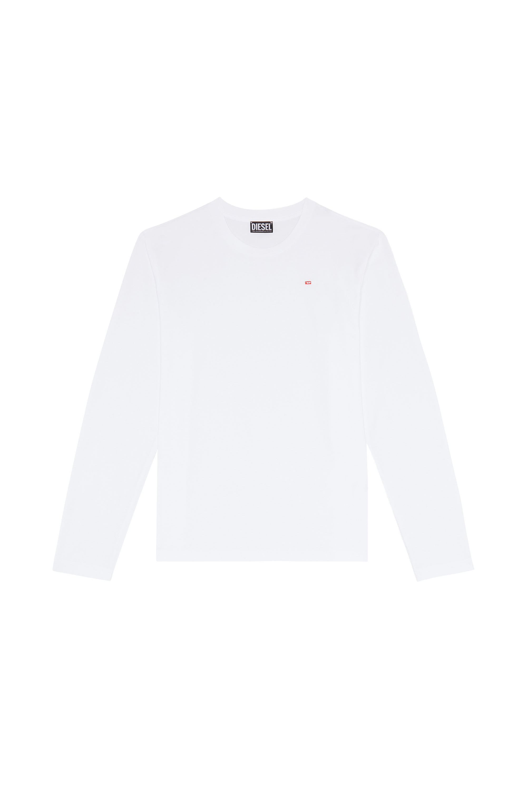 Diesel - T-DIEGOR-LS-MICRODIV, Man Long-sleeve T-shirt with micro logo in White - Image 3