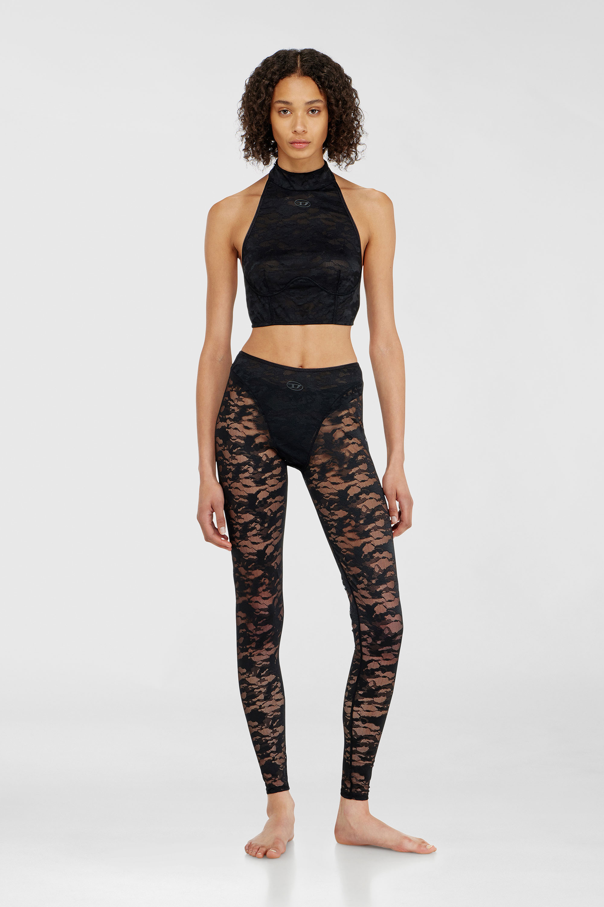 Diesel - MARCIA-UTLT, Woman's Lace bralette with halter neck in Black - 2