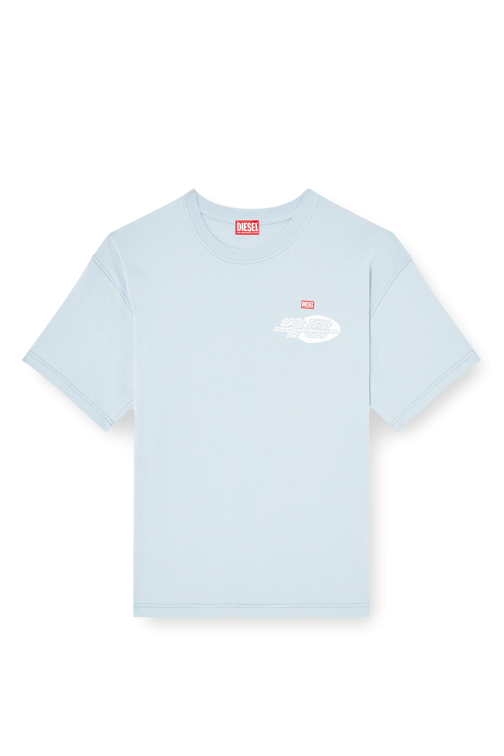 Diesel - T-BOXT-T23, Man's Cotton T-shirt with graphic print in Light Blue - 2