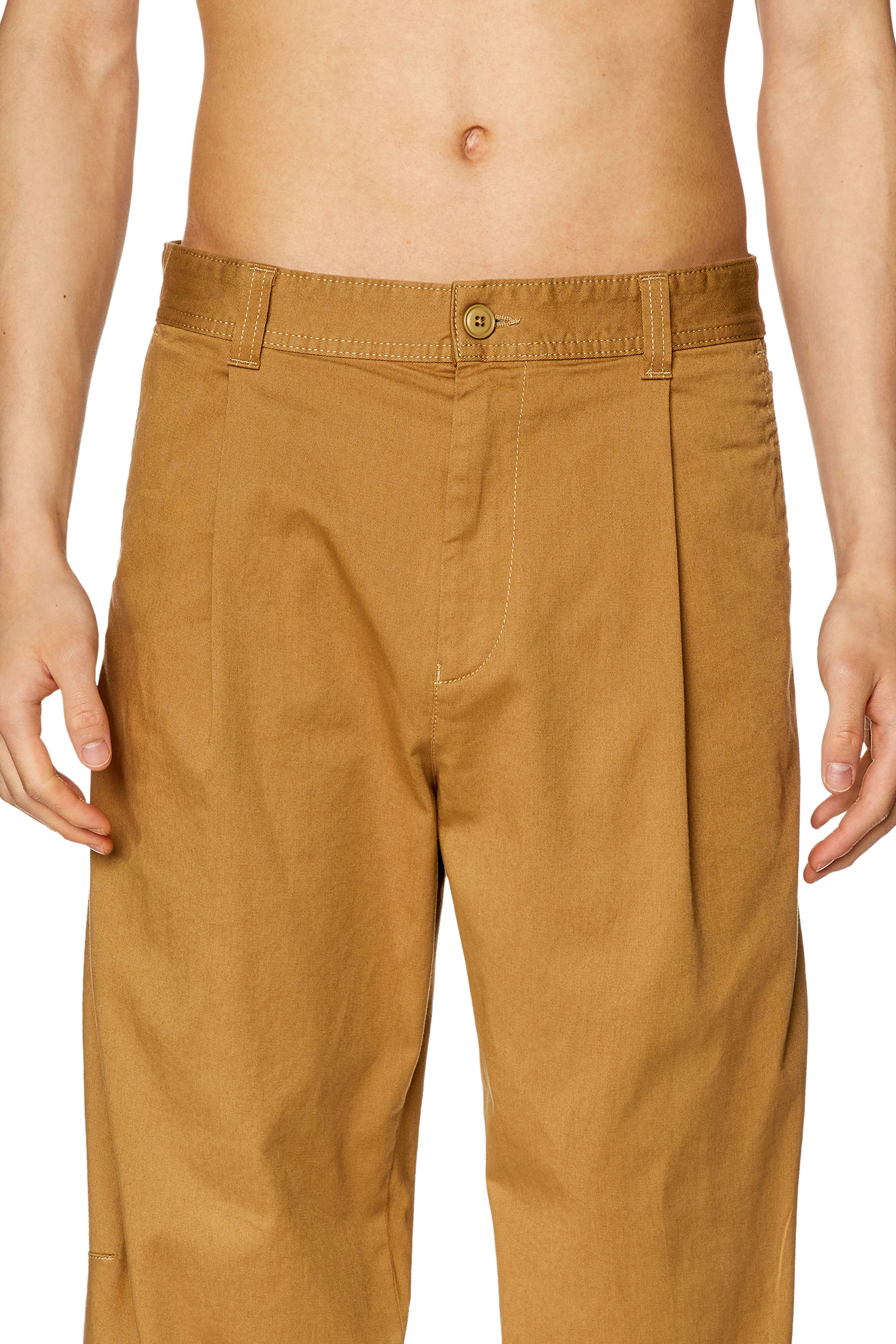 Diesel - P-ARTHUR, Man Carrot pants in cotton gabardine in Brown - Image 5