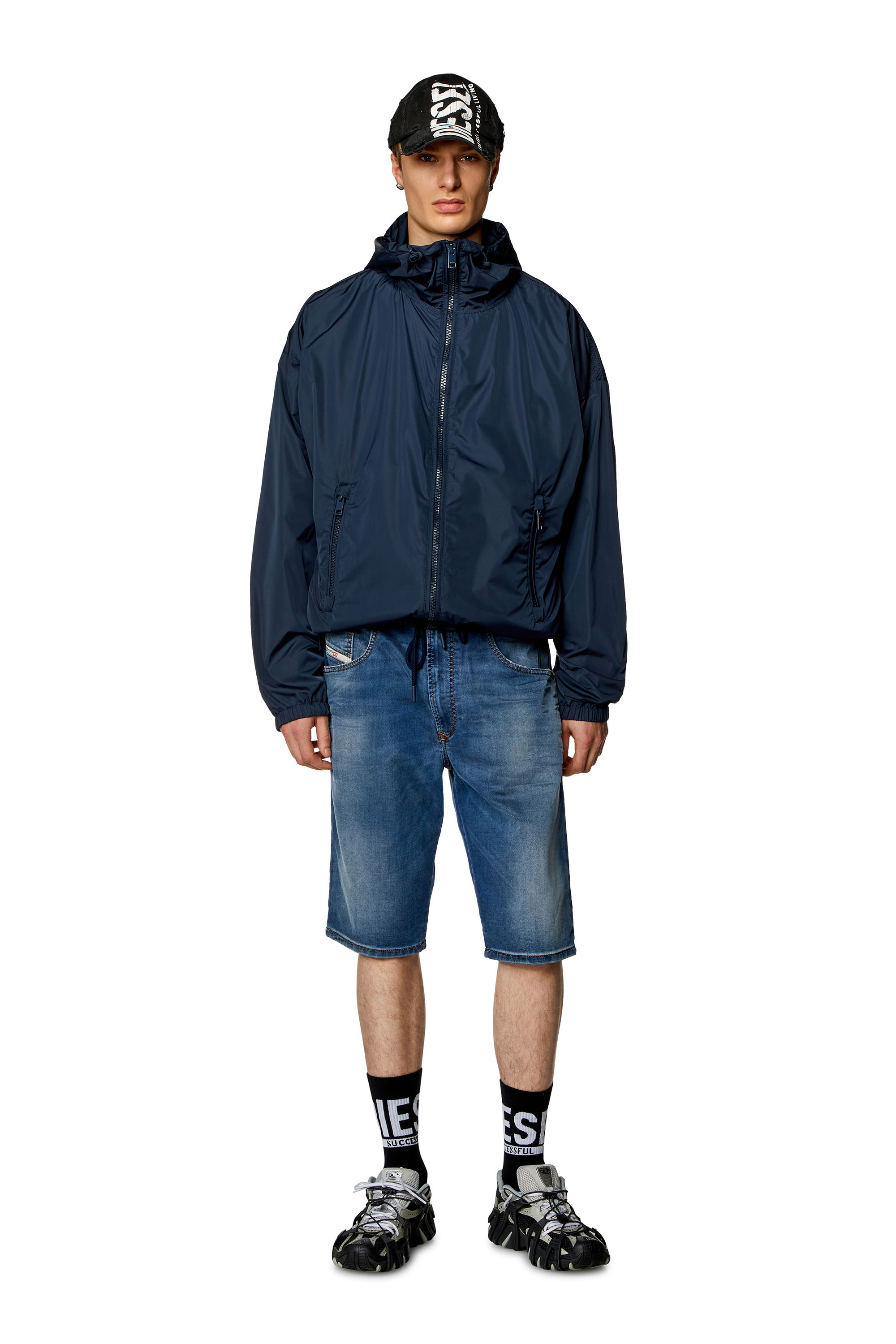 Diesel - 2033 D-KROOLEY-SHORT JOGG, Man Chino shorts in JoggJeans in Blue - Image 1