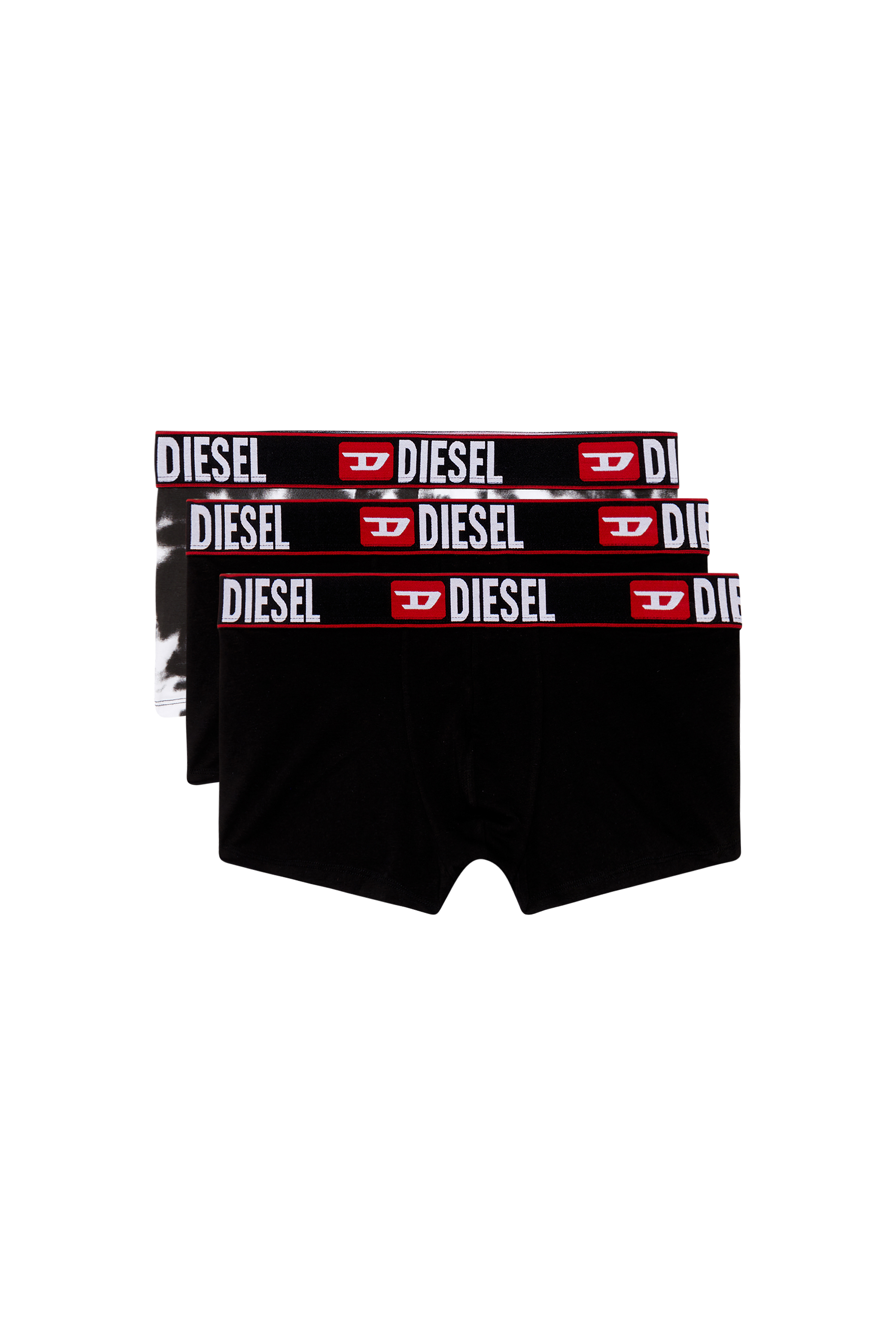 Diesel - UMBX-DAMIENTHREEPACK, Man Three-pack boxer briefs plain and tie-dye in Black - Image 1