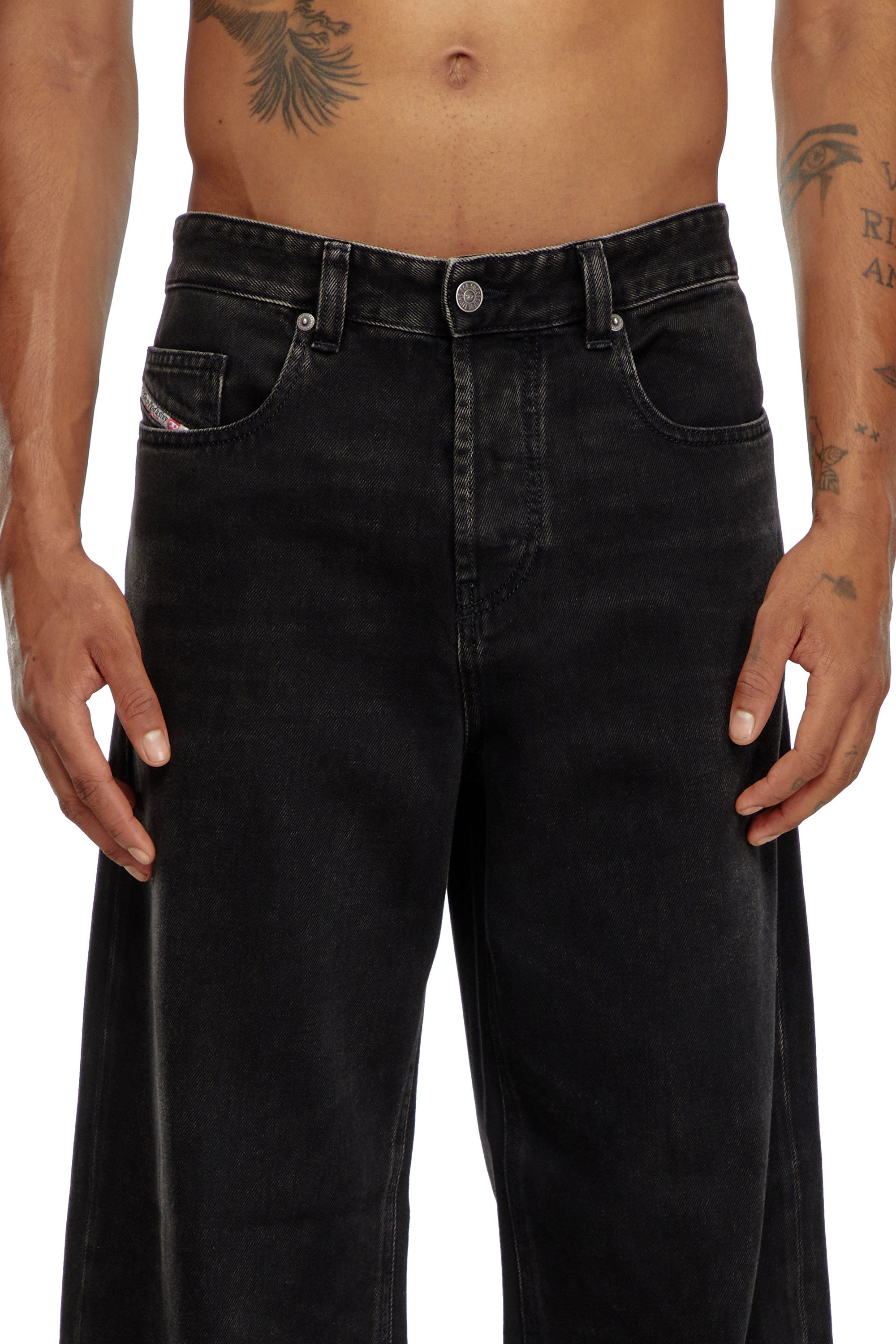 Diesel - Man's Straight Jeans 2001 D-Macro 09I35, Black/Dark grey - 4