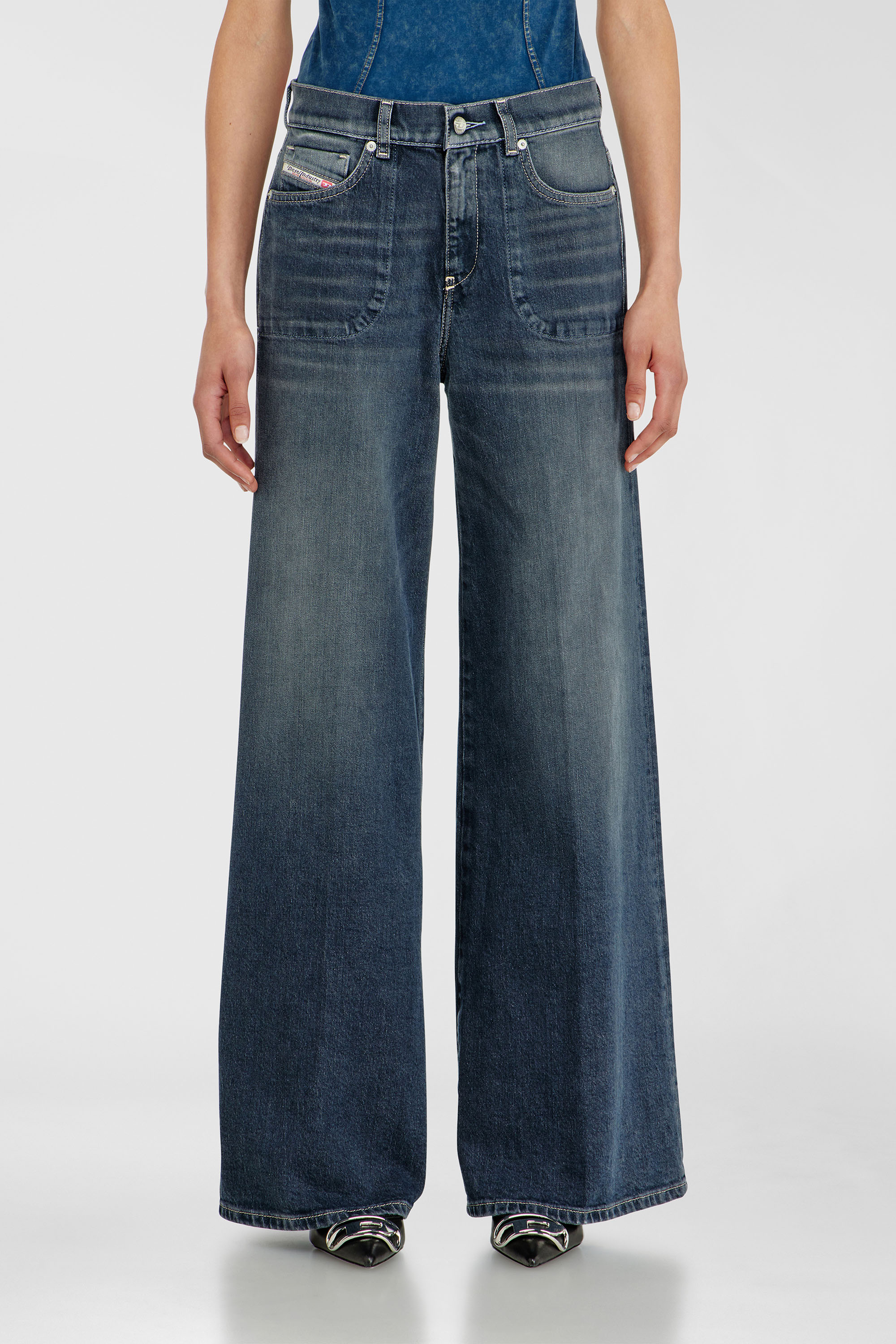Diesel - Woman's Flare Jeans 1978 D-Akemi 007EI, Dark Blue - 1
