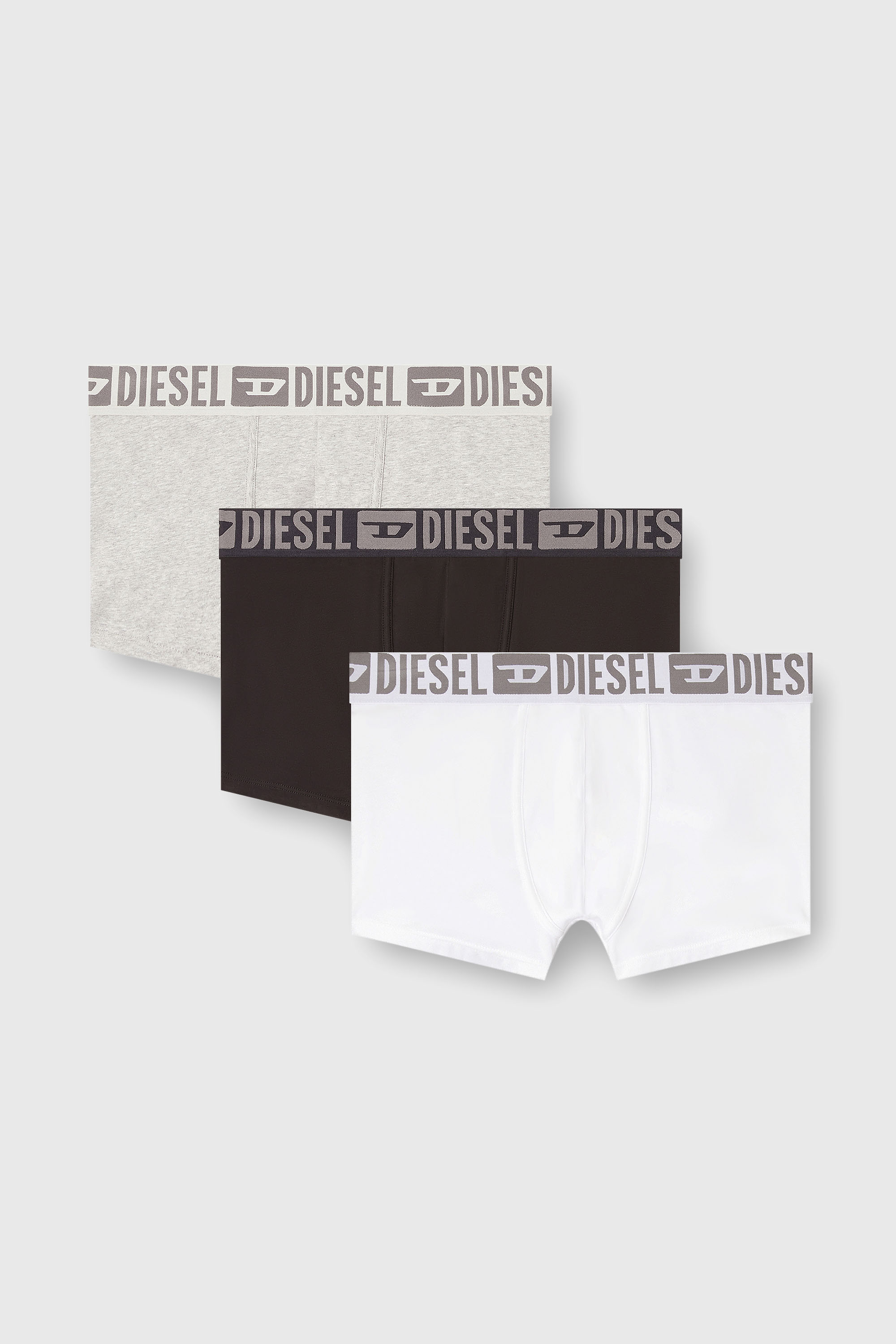 Diesel - MIKE-D-CORE-3PACK, Man's Three-pack of stretch cotton boxer briefs with tonal waistband in White/Black - 2
