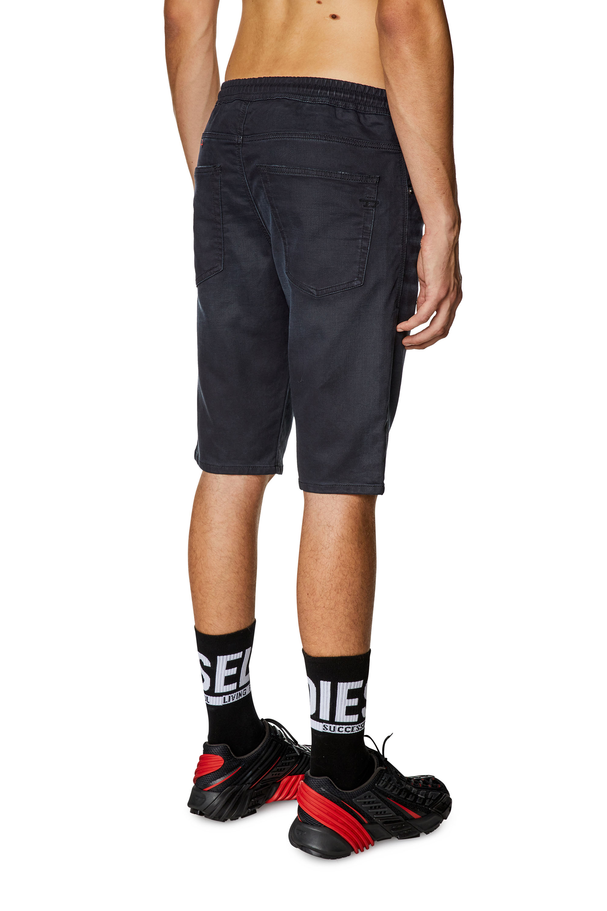 Diesel - 2033 D-KROOLEY-SHORT JOGG, Man Chino shorts in JoggJeans in Black - Image 3