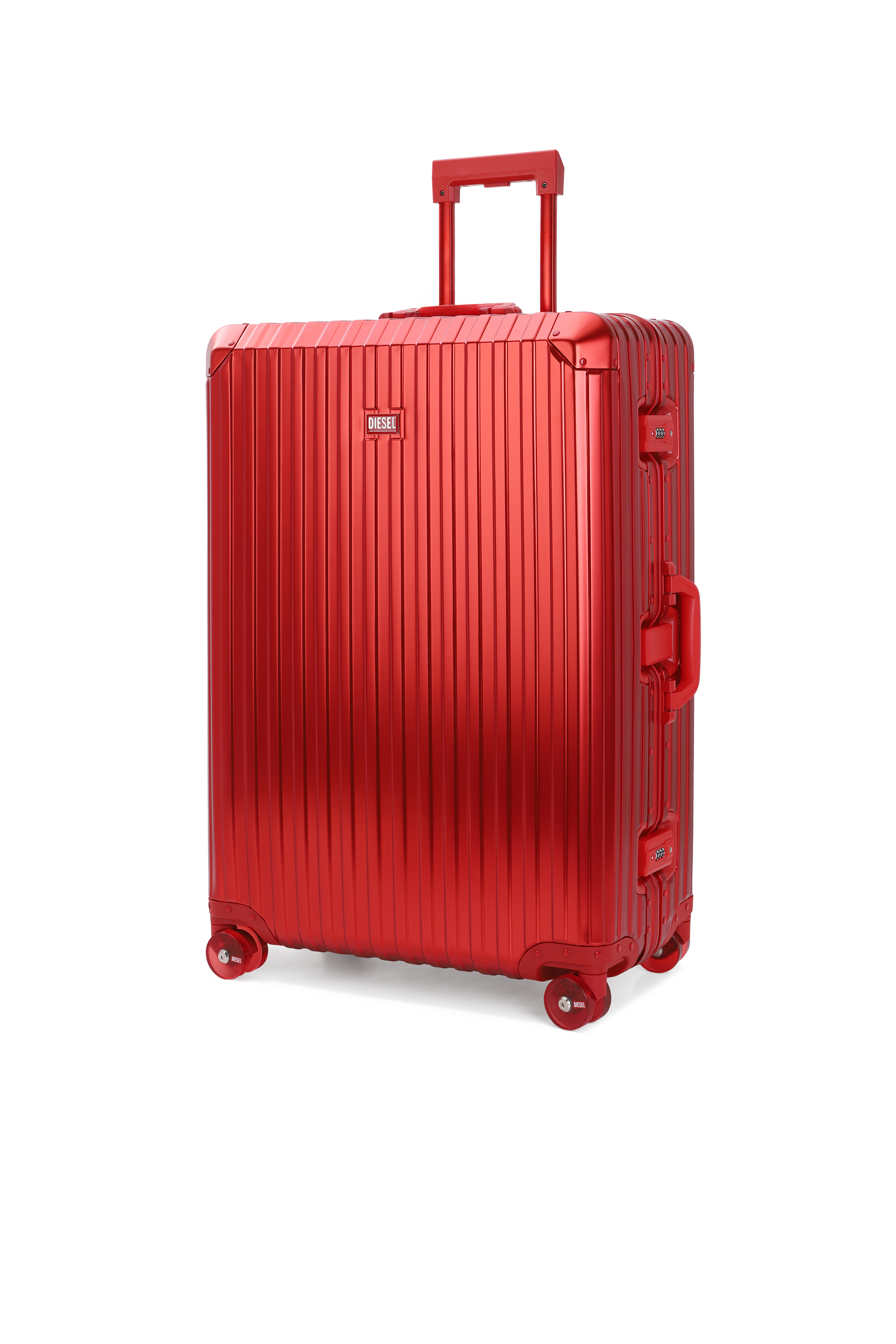 Diesel - DIESEL ALUMINUM TROLLEY- DSL002, Unisex's Aluminum suitcase size L in Red - 5