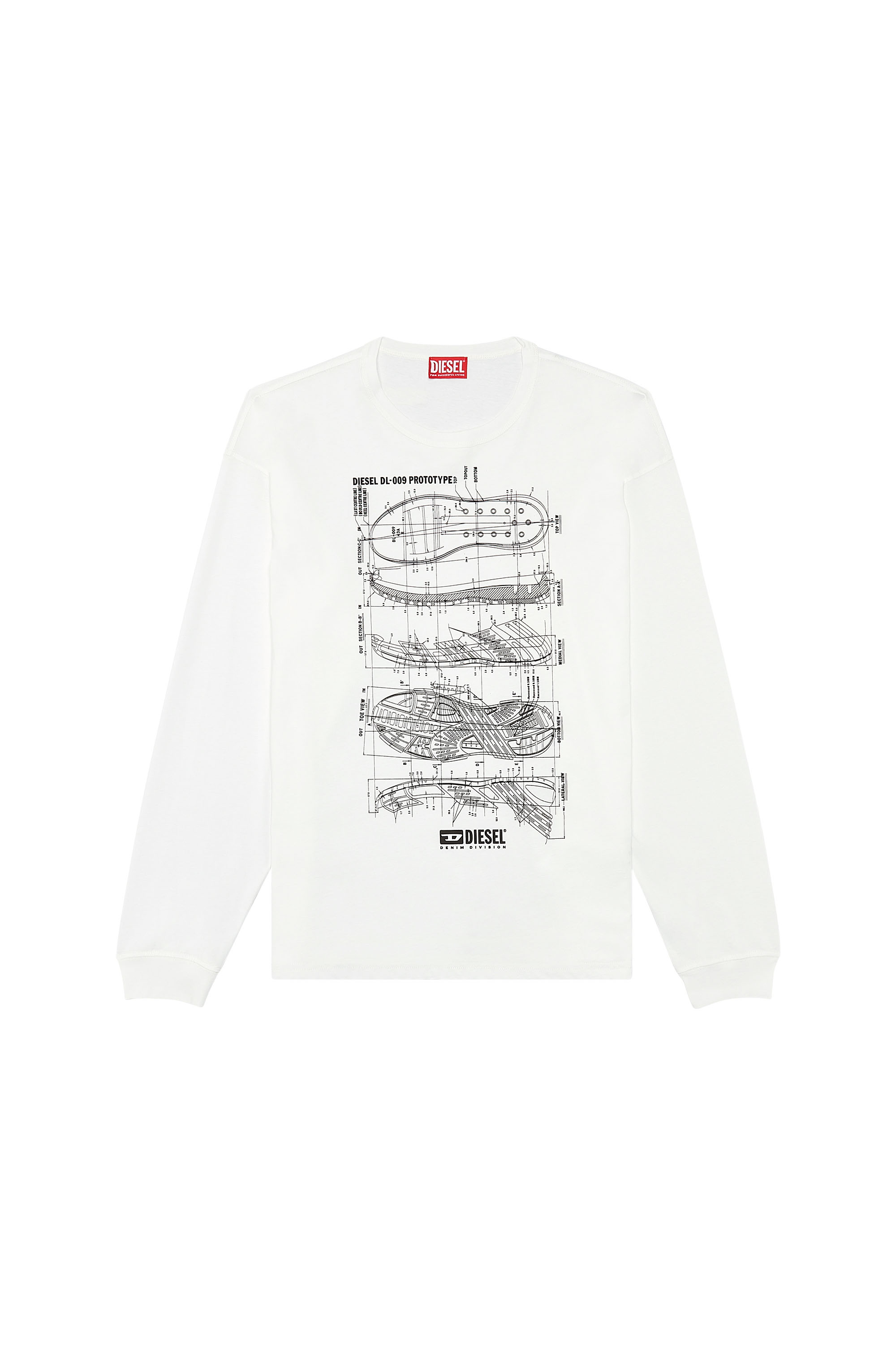 Diesel - T-BOXT-LS-N5, Man Long-sleeve T-shirt with Prototype print in White - Image 3