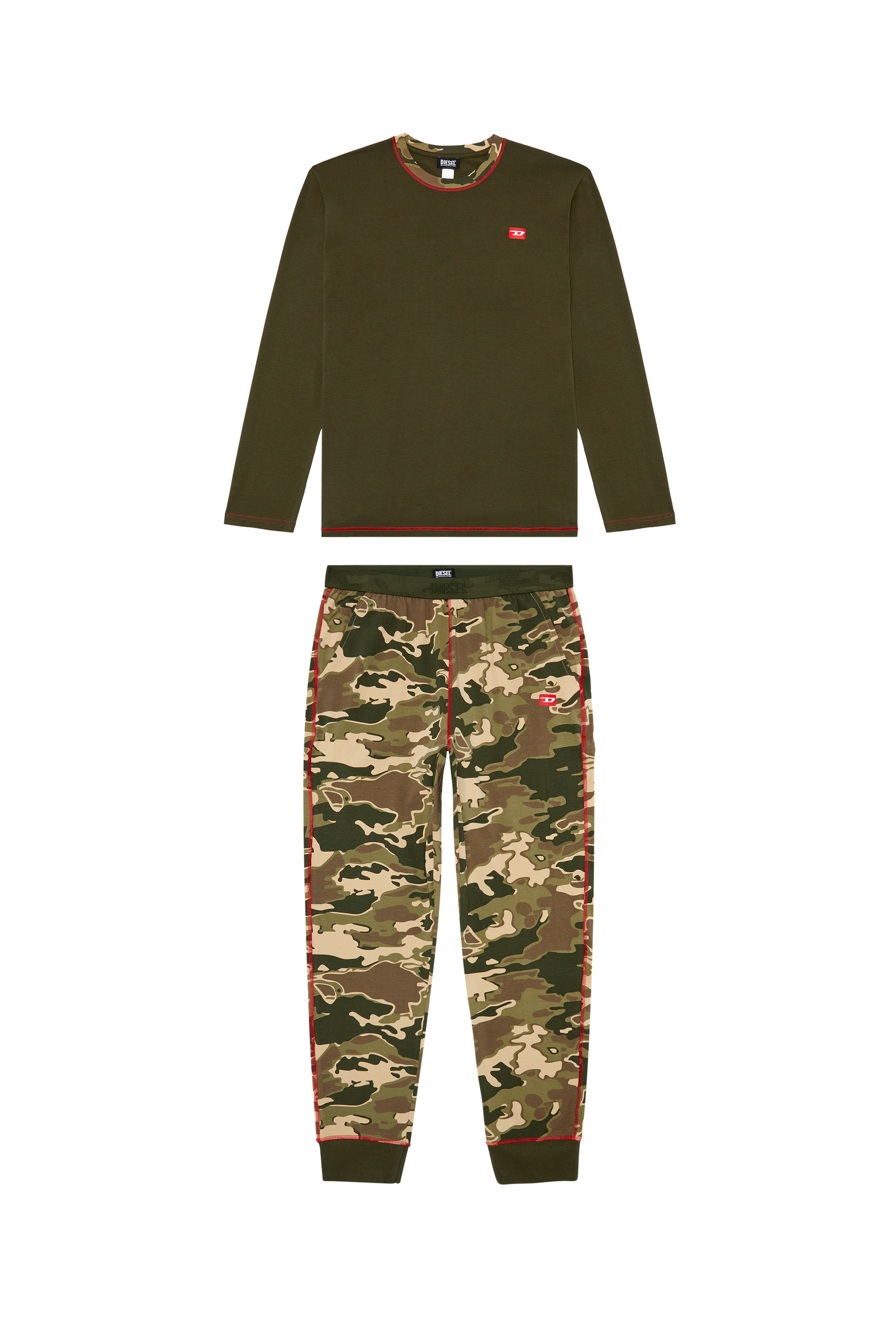 Diesel - UMSET-WILLIAM, Man Cotton pyjamas with camouflage print in Multicolor - Image 4