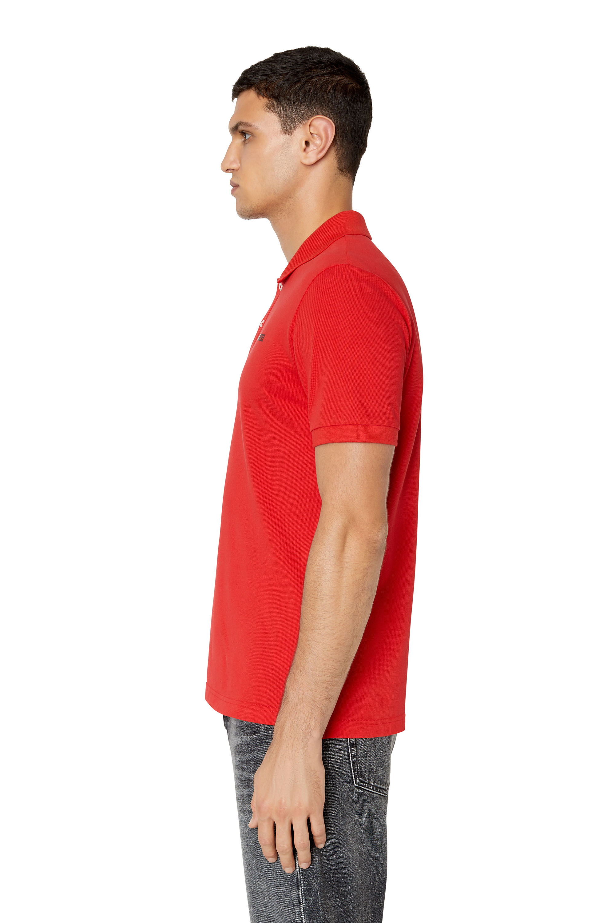 Diesel - T-SMITH-DIV, Man Polo shirt with 3D logo in Red - Image 4