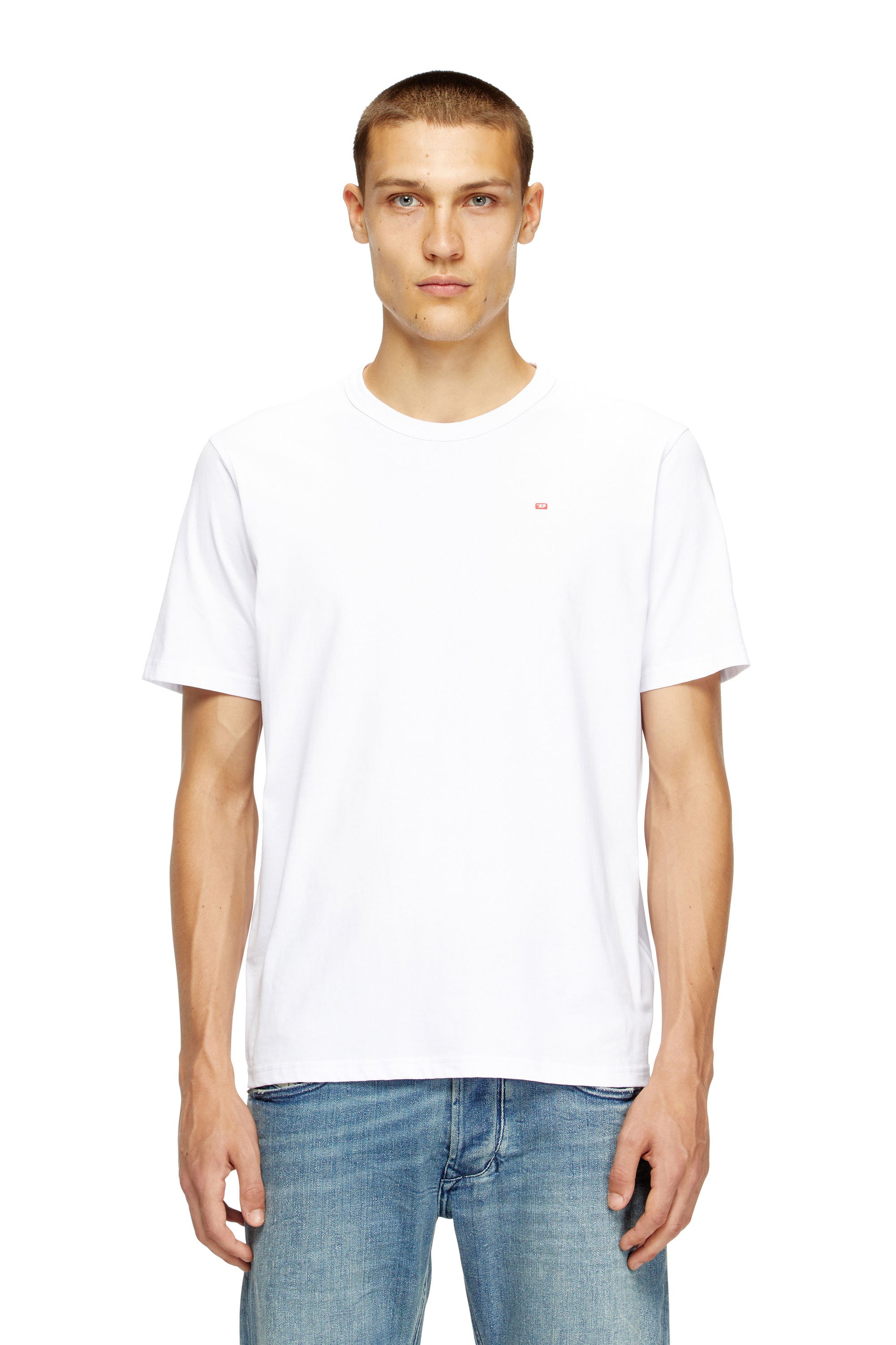 Diesel - T-ADJUST-MICRODIV, Unisex's T-shirt with micro-embroidered logo in White - 1