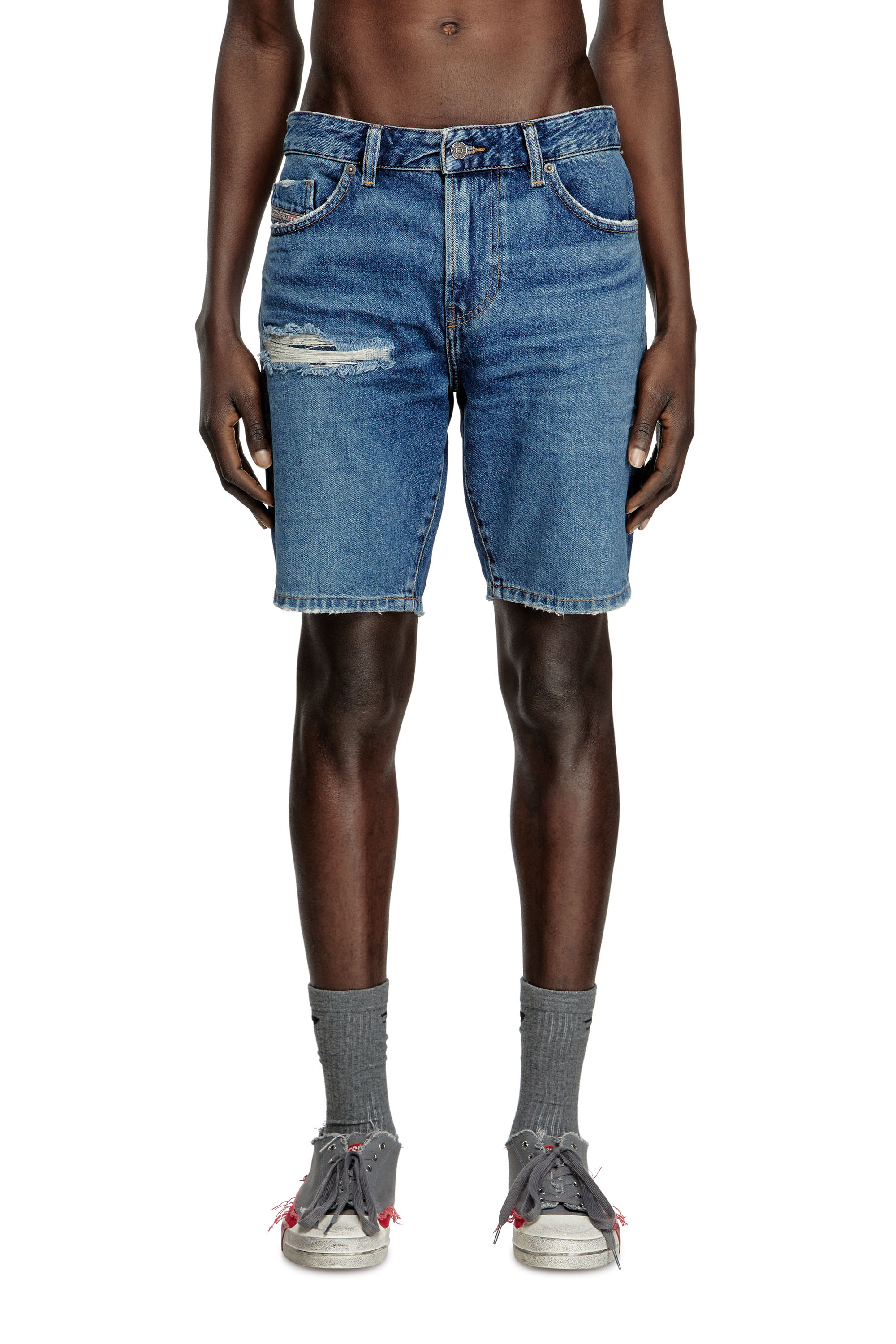 Diesel - D-FIN, Man's Slim denim shorts in Medium blue - 1