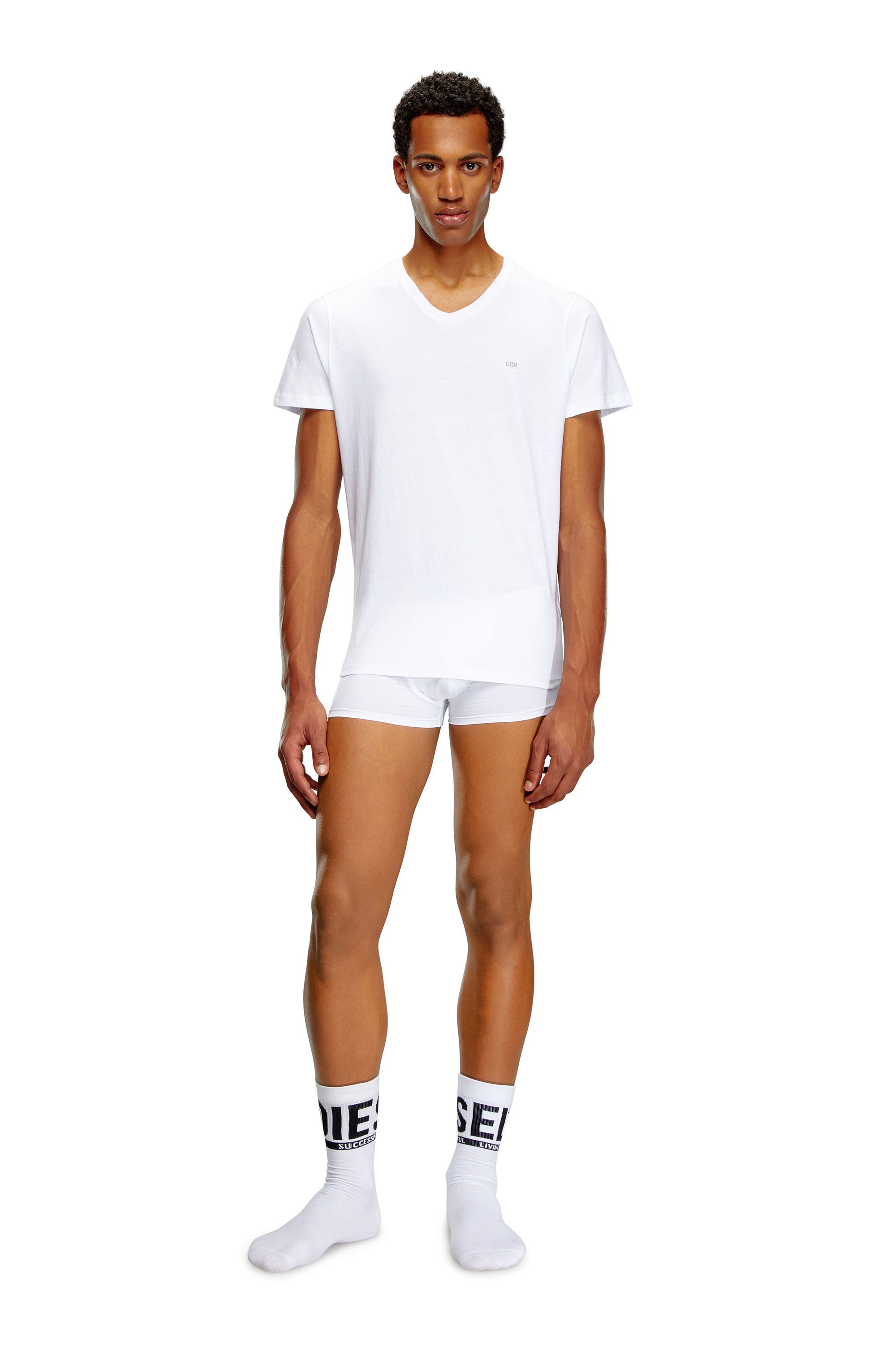 Diesel - UMTEE-MICHAEL3PACK, Man Three-pack of V-neck T-shirts in White - Image 4