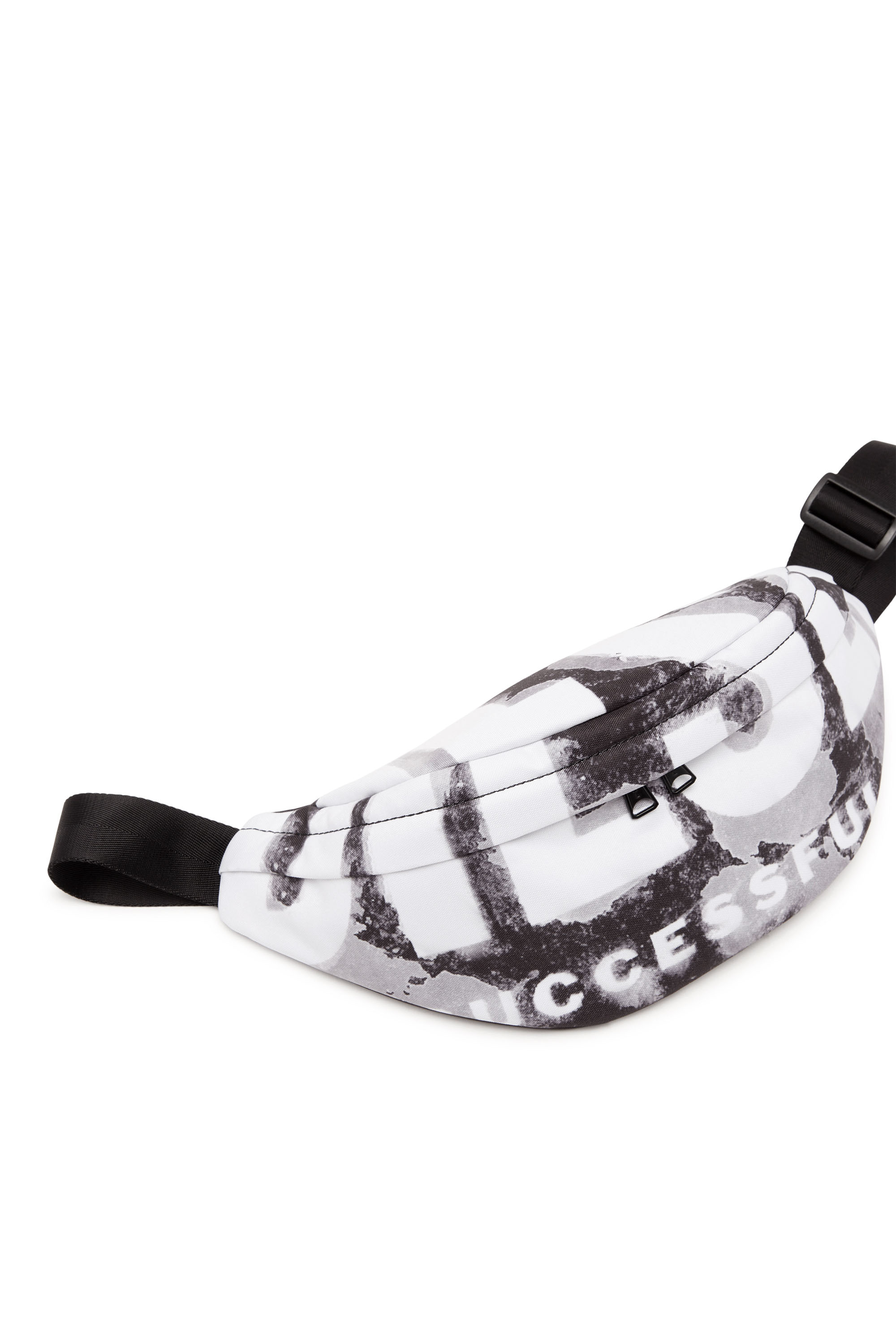 Diesel - RAVE BELTBAG X, Man's Rave Beltbag X - Belt bag in logo-printed fabric in Black - 5