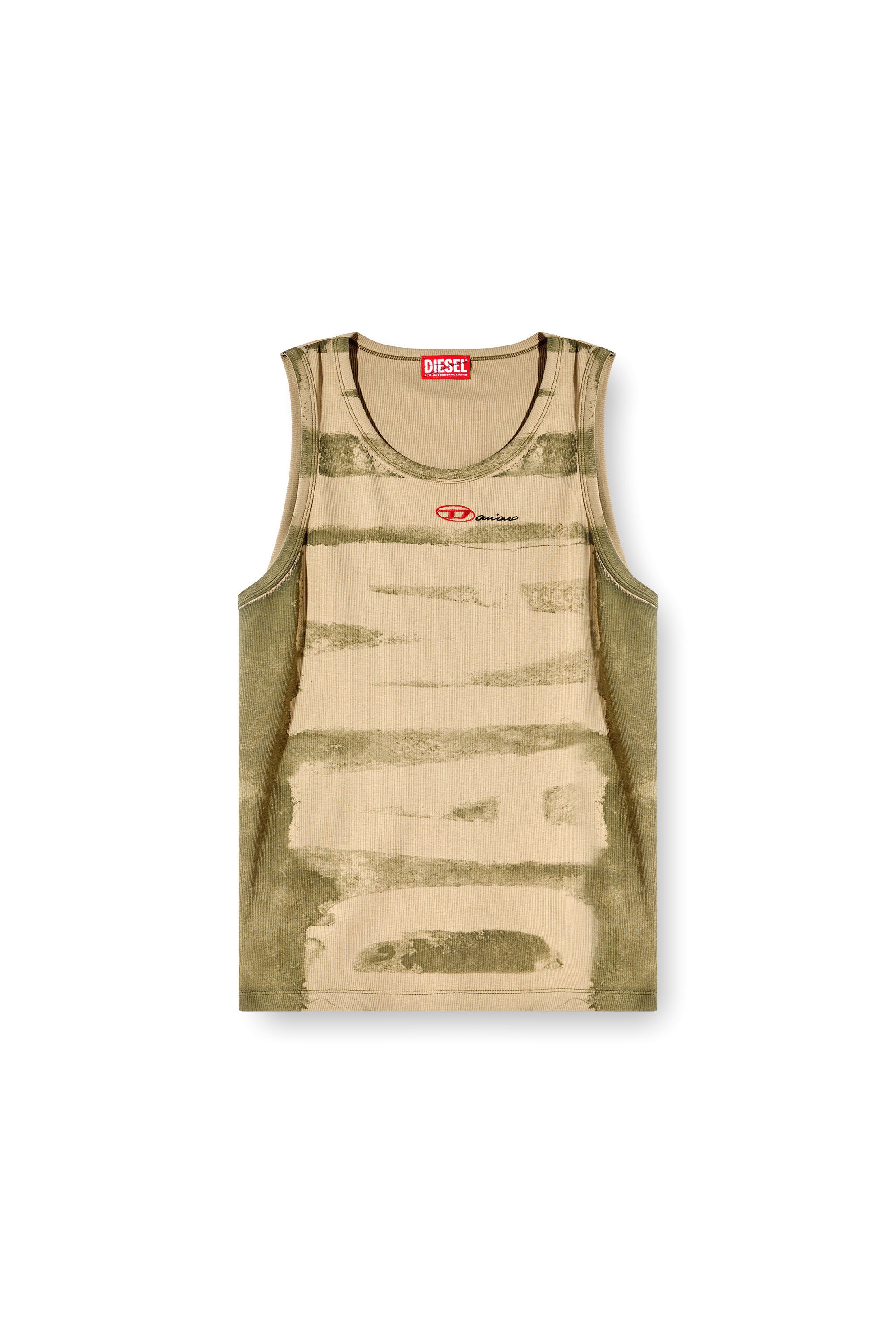 Diesel - T-LIFTY-BLEEDING-DD, Unisex's Tank top with Damiano print in Green - 7