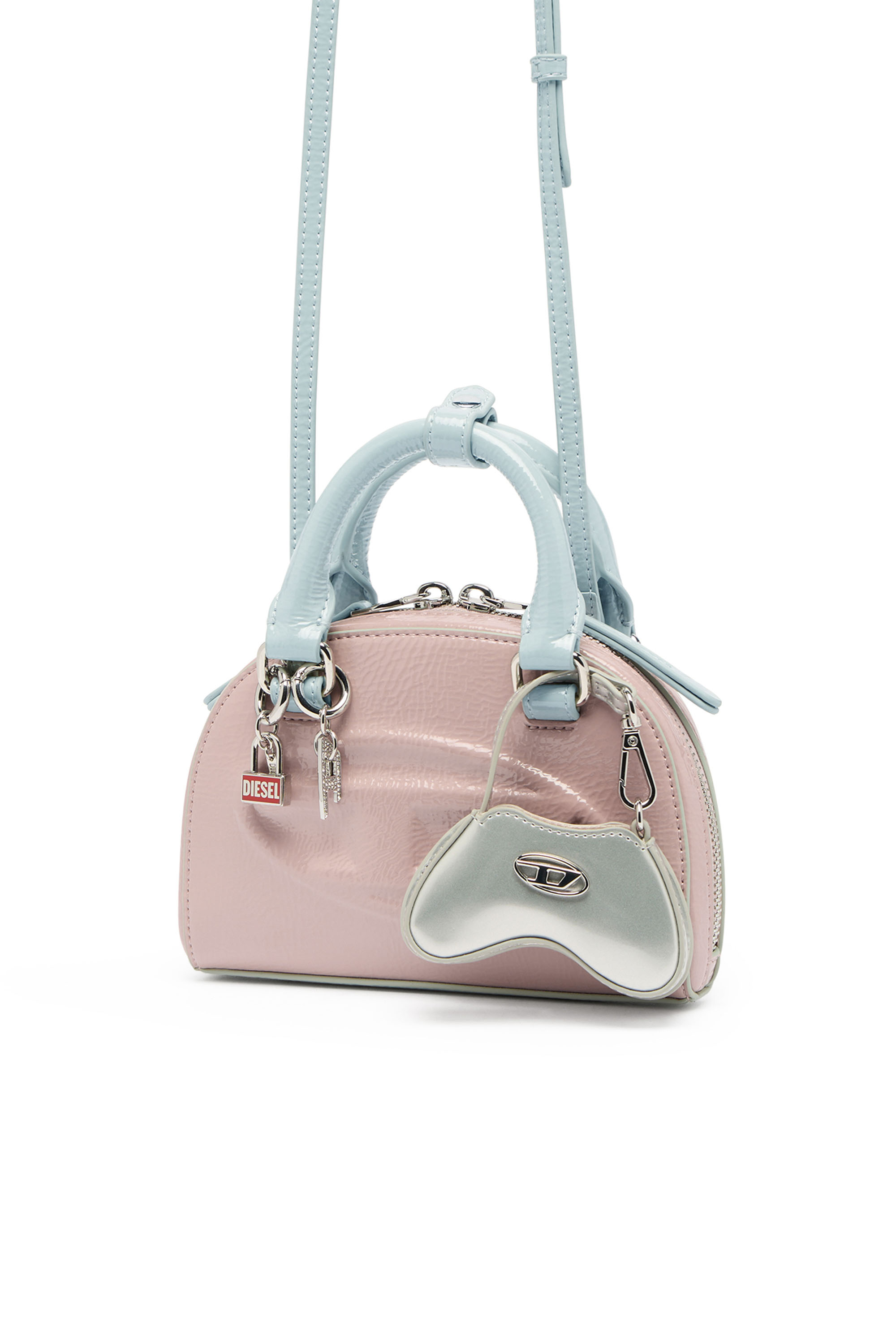 Diesel - 1DR DOME CROSSBODY XS, Woman's 1DR Dome-Slim bowling bag with naplak effect in Pink - 2