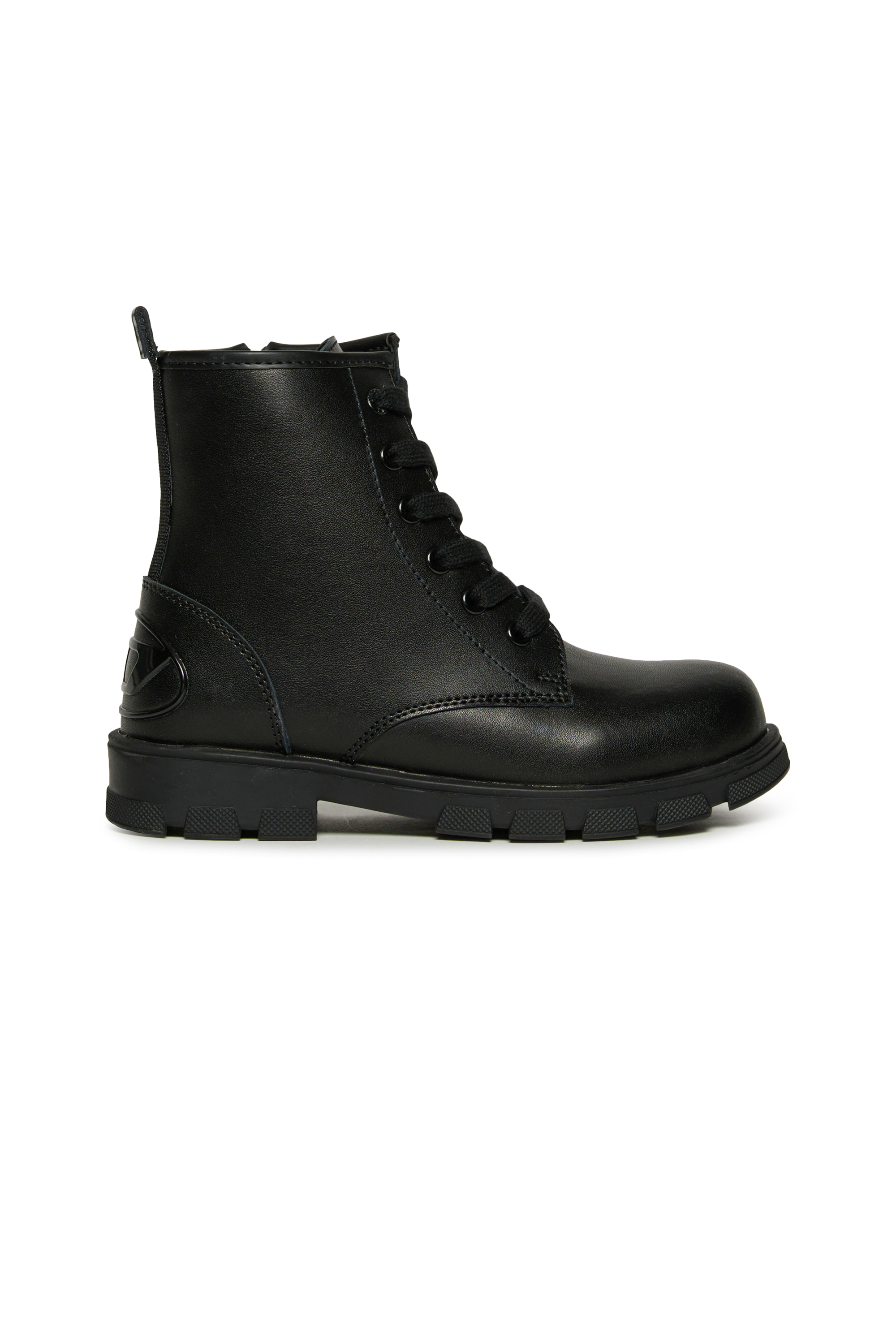 Diesel - D-HAMMER AK LACE, Unisex's D-Hammer Leather Boots with Side Zip in Black - 2