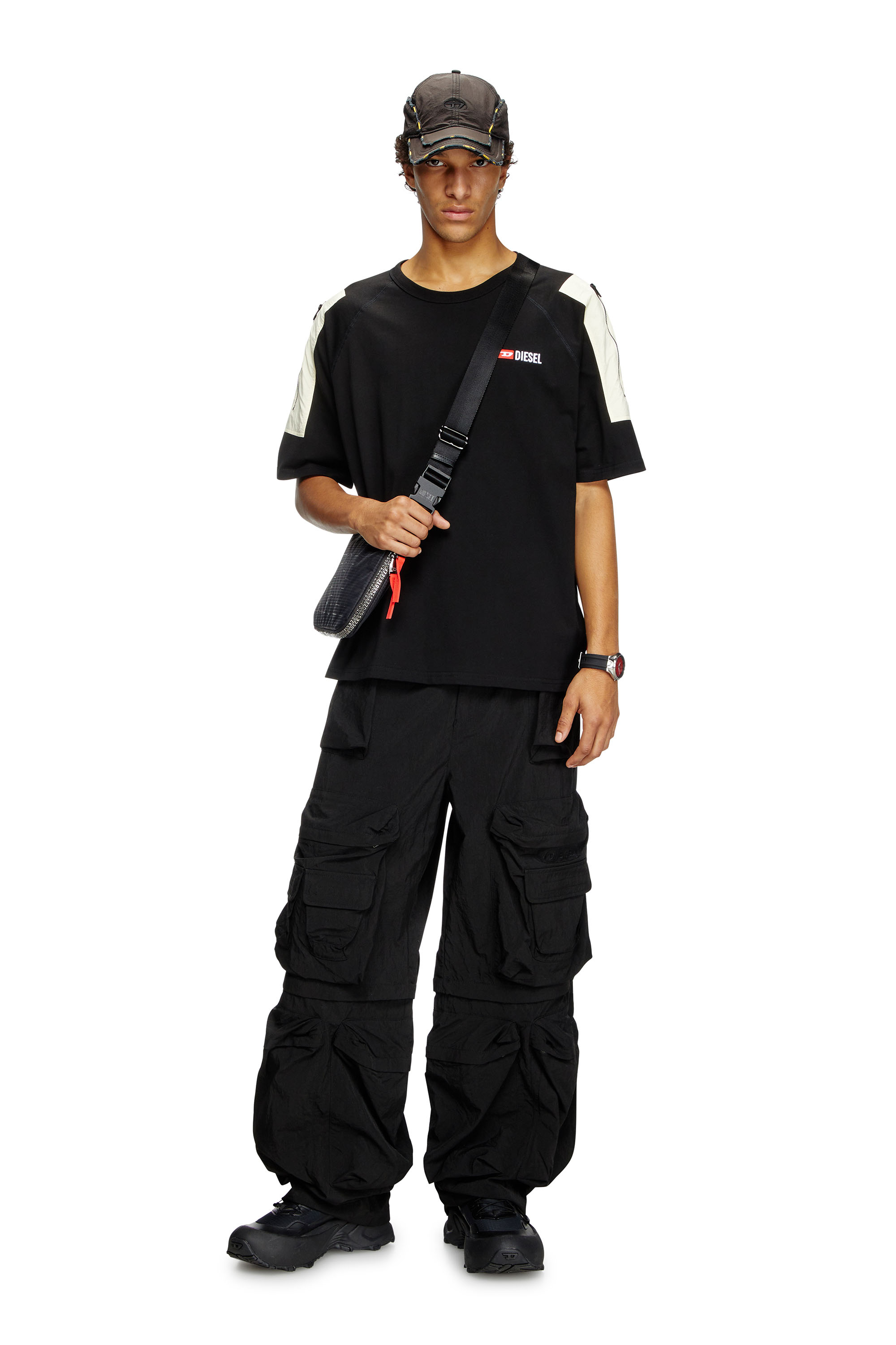 Diesel - ZIP-D CROSSBODY BAG X, Unisex's Zip-D X-Expandable utilitarian shoulder bag in Black - 7