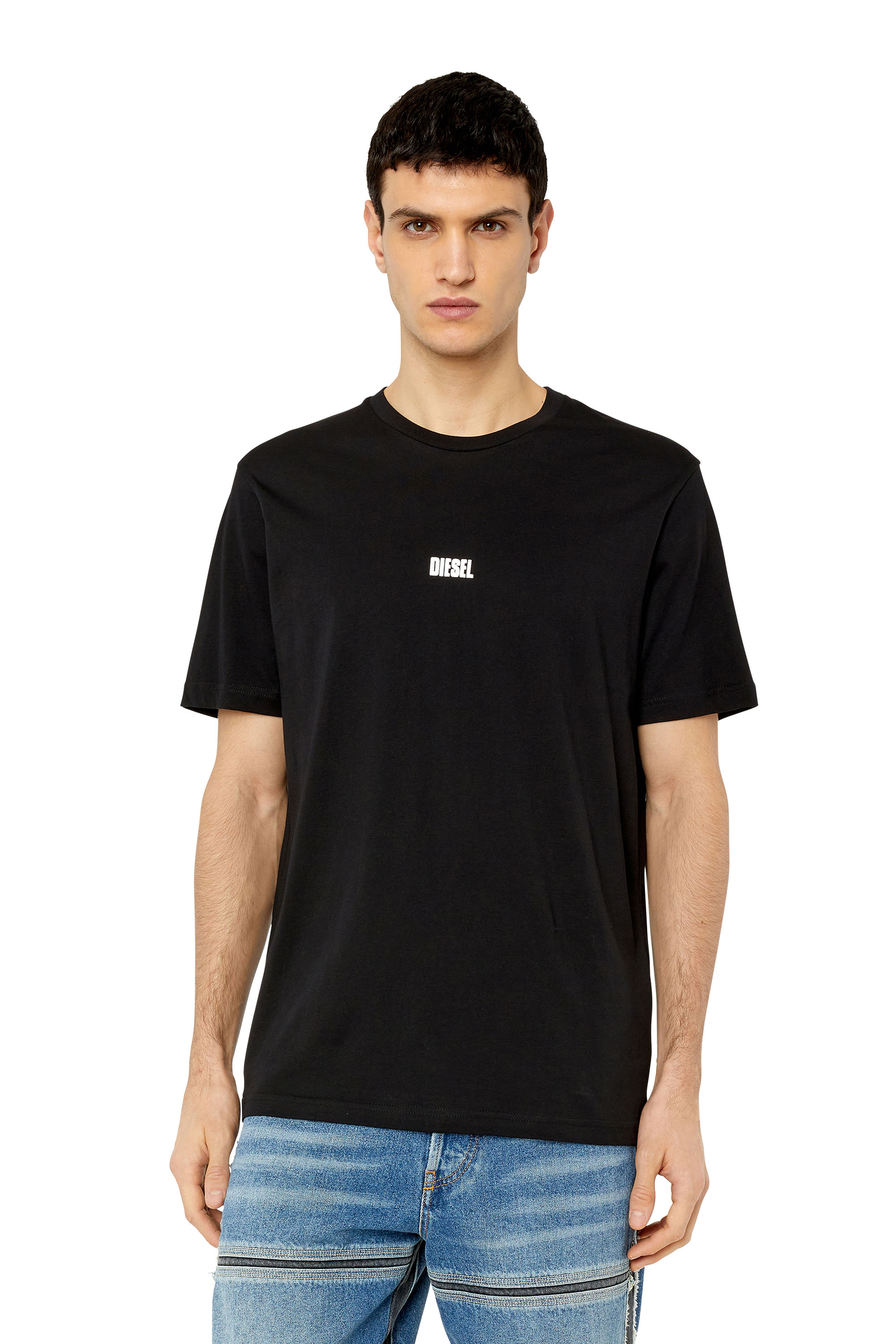 Diesel - T-JUST-G23, Man T-shirt with puff Diesel logo in Black - Image 1