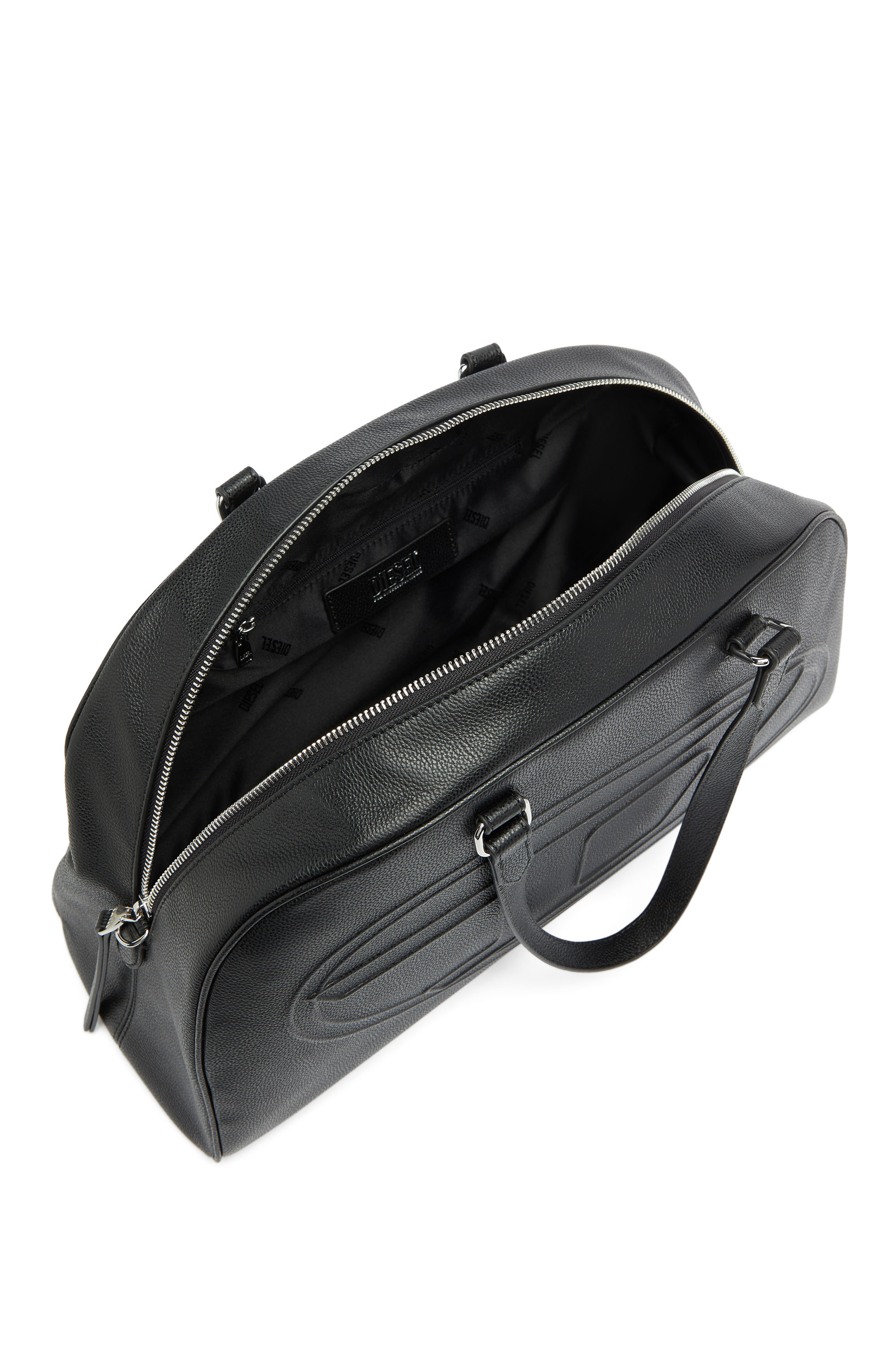 Diesel - 1DR DOME DUFFLE, Unisex's 1DR Dome - Leather travel bag with Oval D logo in Black - 3