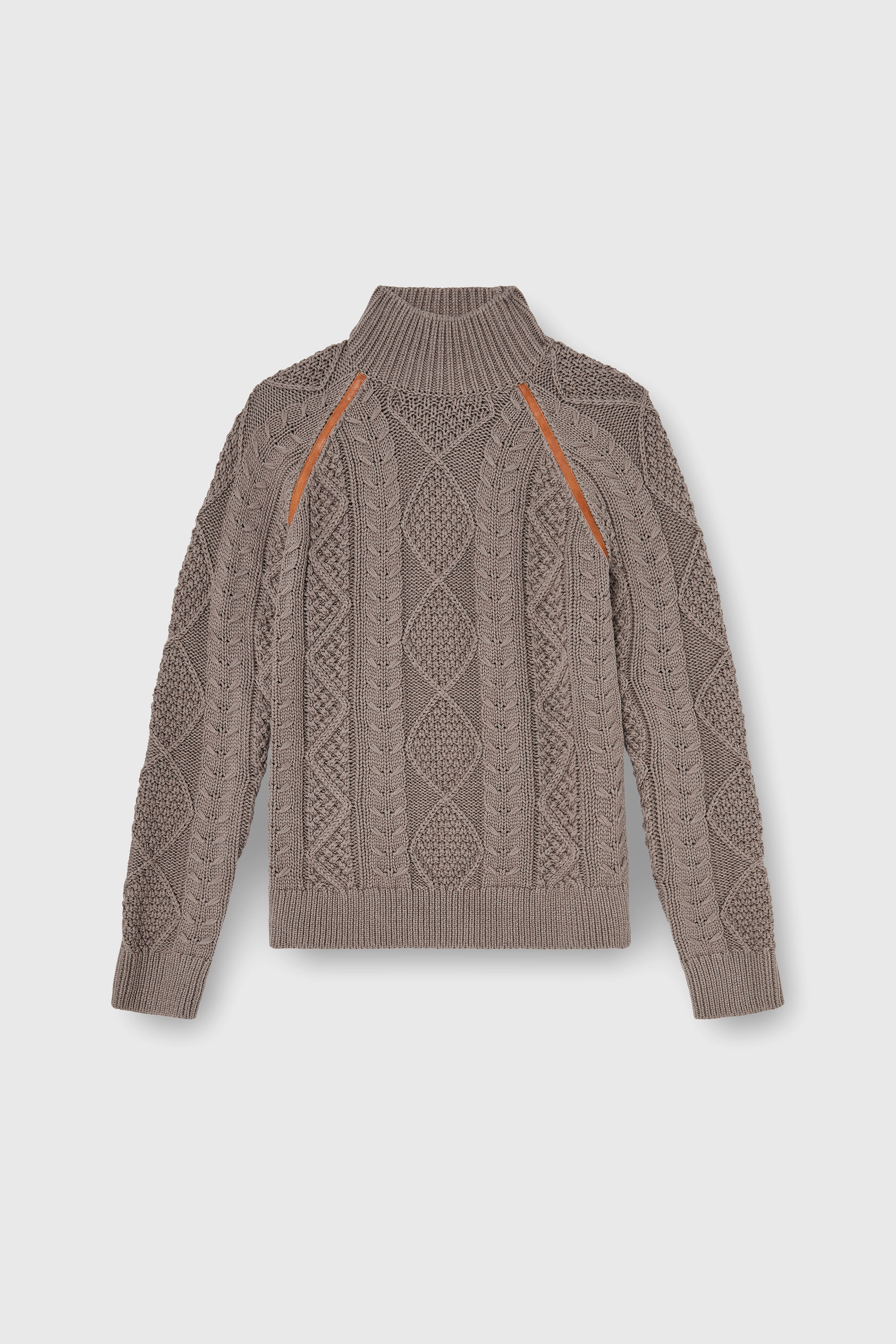 Diesel - K-INOME, Man's Turtleneck jumper in cable knit in Brown - 2