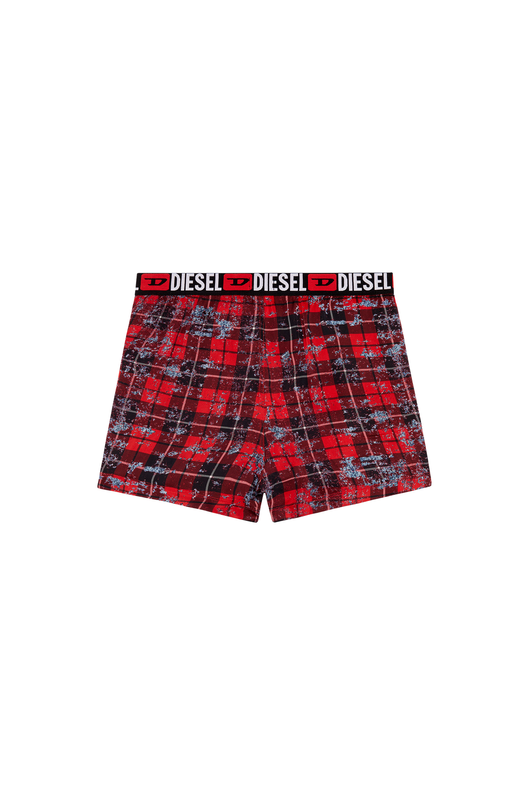 Diesel - UUBX-STARK-EL, Unisex Viscose boxers with check and denim print in Multicolor - Image 2